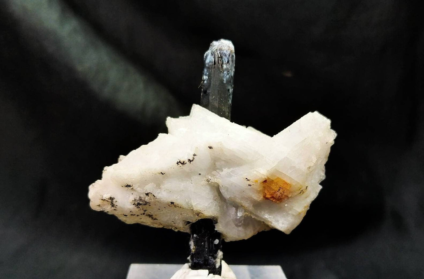 ARSAA GEMS AND MINERALSBlack tourmaline on Albite. The tourmalines crystal is penetrated into feldspar and gone through it - Premium from ARSAA GEMS AND MINERALS - Just $25.00! Shop now at ARSAA GEMS AND MINERALS