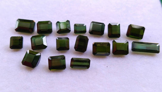 ARSAA GEMS AND MINERALSNatural fine quality beautiful 18 carats dark green color small lot of faceted radiant shapes tourmaline gems - Premium  from ARSAA GEMS AND MINERALS - Just $90.00! Shop now at ARSAA GEMS AND MINERALS