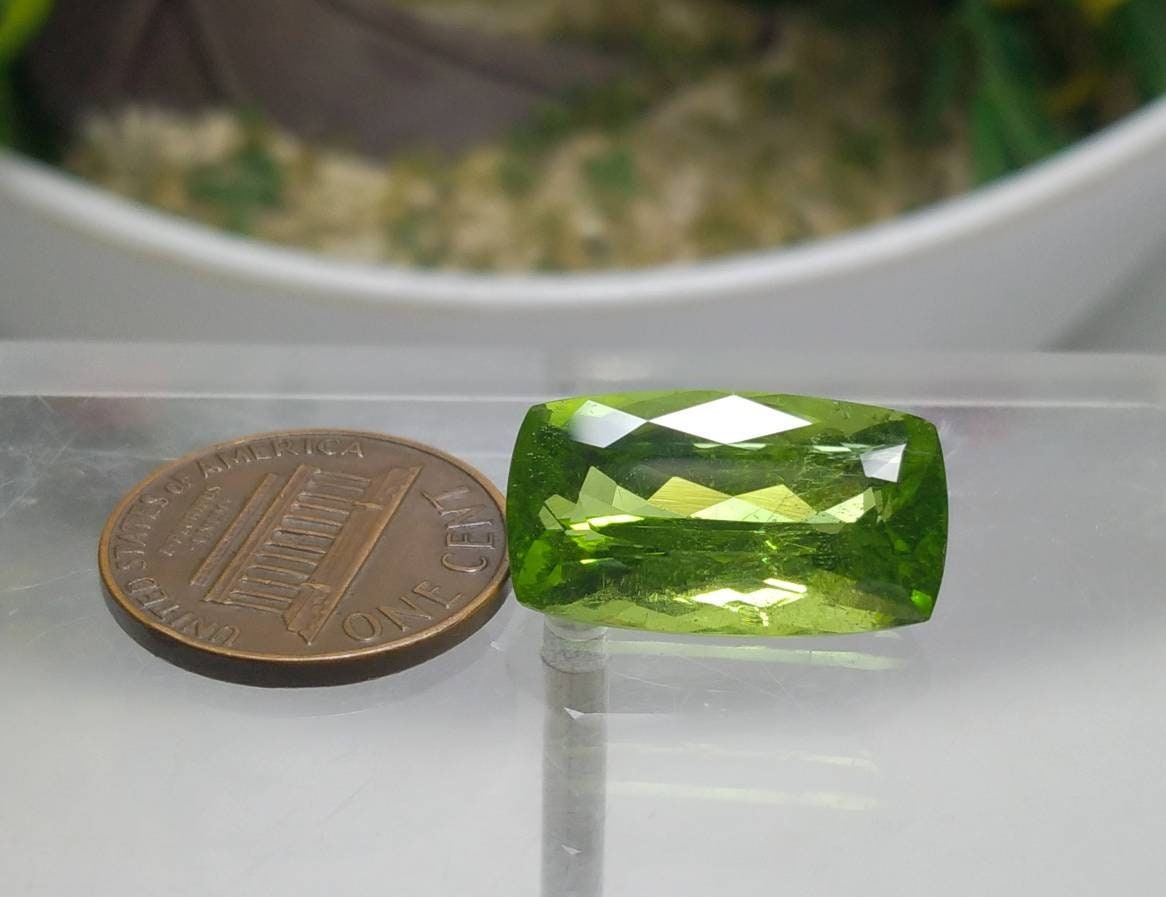 ARSAA GEMS AND MINERALSNatural high quality beautiful 15 carats green faceted radiant shape peridot gem - Premium from ARSAA GEMS AND MINERALS - Just $335.00! Shop now at ARSAA GEMS AND MINERALS