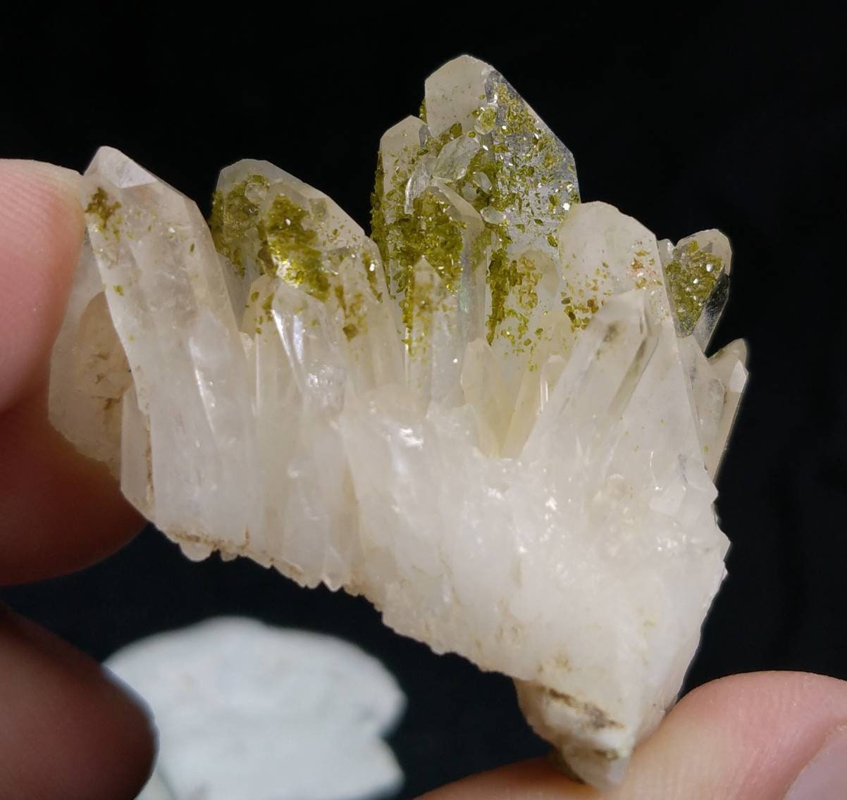 ARSAA GEMS AND MINERALSNatural top quality 37.7 grams one time found Very rare aesthetic green epidote are growing on quartz cluster - Premium  from ARSAA GEMS AND MINERALS - Just $75.00! Shop now at ARSAA GEMS AND MINERALS