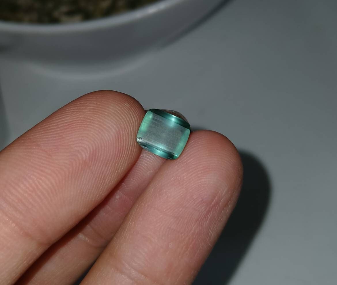 ARSAA GEMS AND MINERALSNatural top quality beautiful 3 carat cats eye blue tourmaline cabochon - Premium  from ARSAA GEMS AND MINERALS - Just $100.00! Shop now at ARSAA GEMS AND MINERALS
