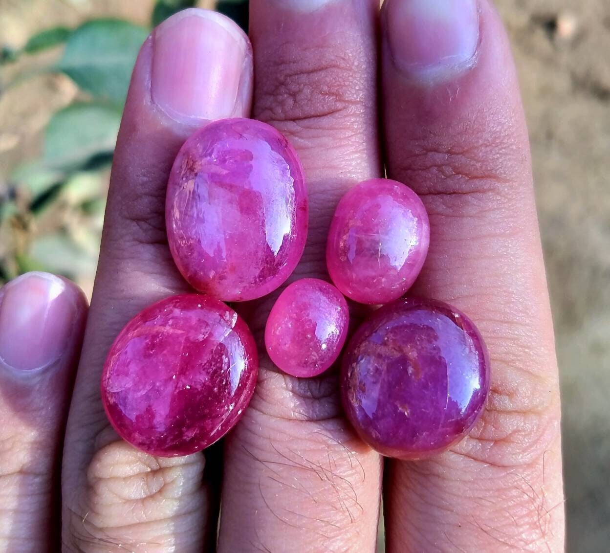 ARSAA GEMS AND MINERALSNatural top quality beautiful cabochons of Ruby Glass filled treated - Premium from ARSAA GEMS AND MINERALS - Just $30.00! Shop now at ARSAA GEMS AND MINERALS
