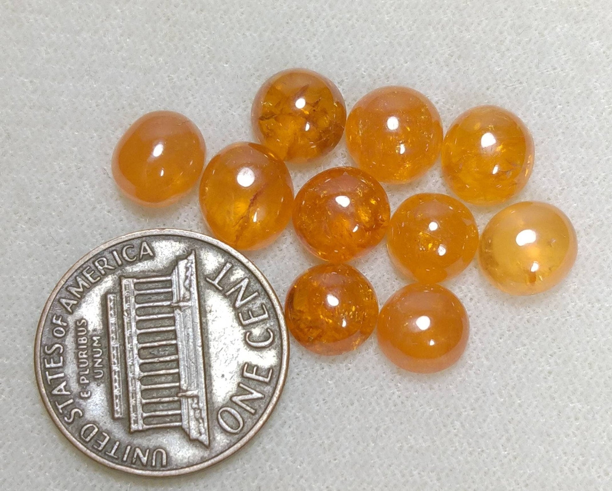 ARSAA GEMS AND MINERALSNatural fine quality beautiful 27.5 carats small lot of calibrated yellow Spessartine garnet cabochons - Premium  from ARSAA GEMS AND MINERALS - Just $55.00! Shop now at ARSAA GEMS AND MINERALS