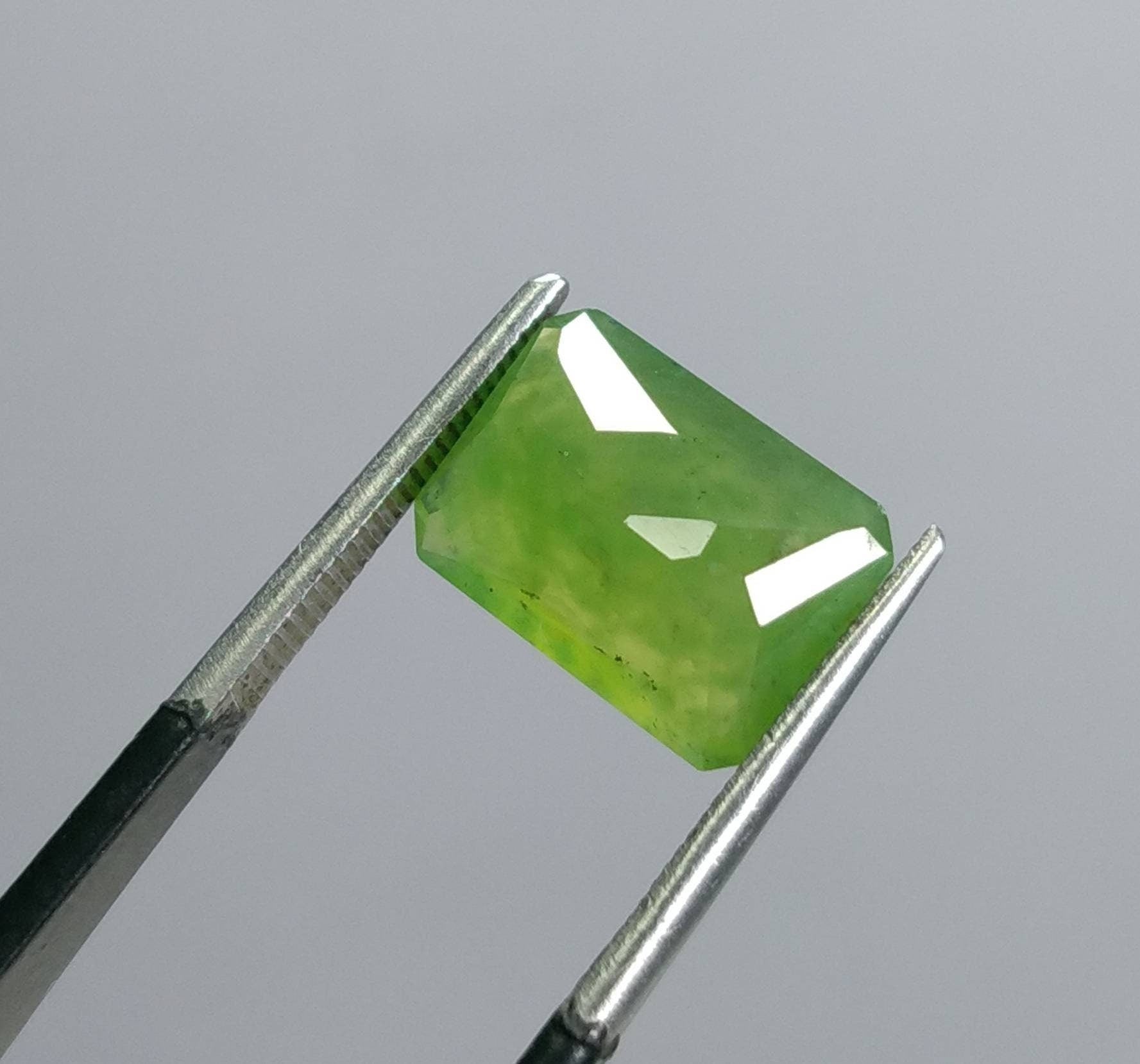 ARSAA GEMS AND MINERALSNatural fine quality beautiful 3.5 carats green radiant cut shape Faceted hydrograssular garnet gem - Premium  from ARSAA GEMS AND MINERALS - Just $11.00! Shop now at ARSAA GEMS AND MINERALS