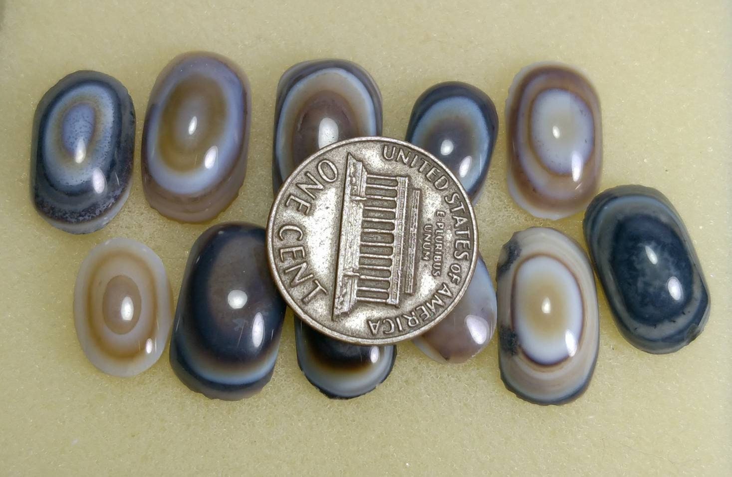 ARSAA GEMS AND MINERALSNatural fine quality beautiful 53 carats small lot of rare banded eye agate Cabochons - Premium  from ARSAA GEMS AND MINERALS - Just $40.00! Shop now at ARSAA GEMS AND MINERALS