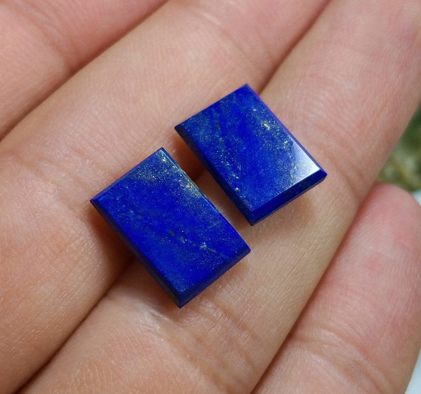 ARSAA GEMS AND MINERALSNatural top quality beautiful 7 carats rectangular shape pair of lapis lazuli cabochons - Premium from ARSAA GEMS AND MINERALS - Just $12.00! Shop now at ARSAA GEMS AND MINERALS