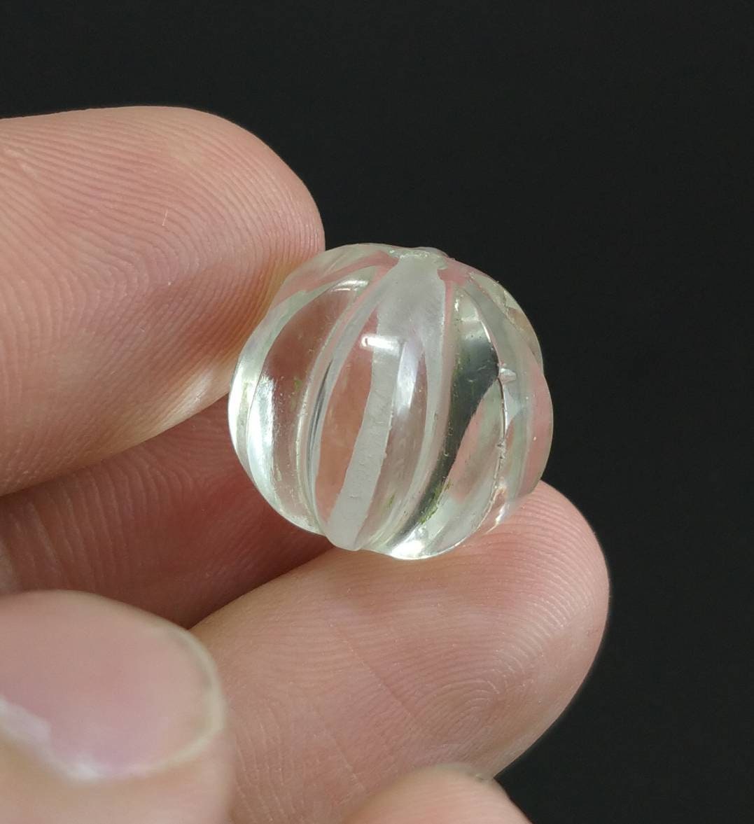 ARSAA GEMS AND MINERALSWatermelon shape carved and drilled transparent quartz pendant, weight 23 carat - Premium from ARSAA GEMS AND MINERALS - Just $20.00! Shop now at ARSAA GEMS AND MINERALS