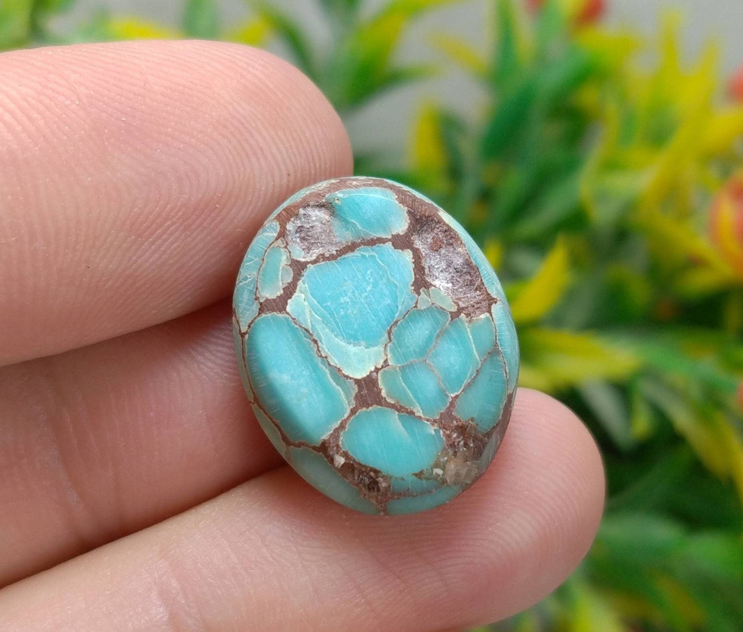 ARSAA GEMS AND MINERALSNatural top quality beautiful 14 carats spider web Egyptian turquoise cabochon - Premium from ARSAA GEMS AND MINERALS - Just $28.00! Shop now at ARSAA GEMS AND MINERALS