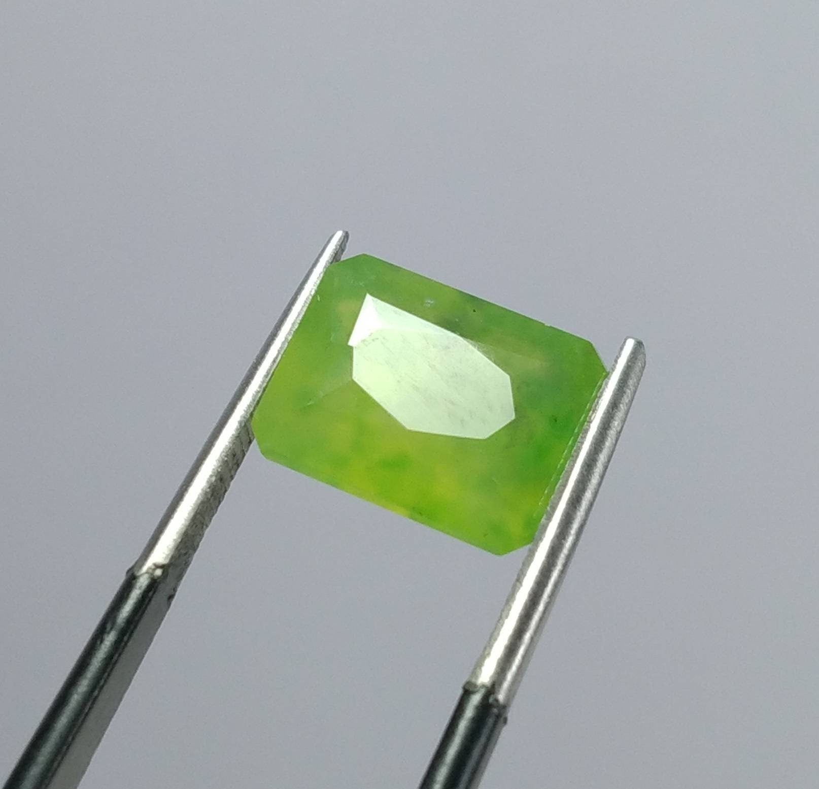 ARSAA GEMS AND MINERALSNatural fine quality beautiful 5.5 carat radiant shape faceted green hydrograssular garnet gem - Premium  from ARSAA GEMS AND MINERALS - Just $12.00! Shop now at ARSAA GEMS AND MINERALS