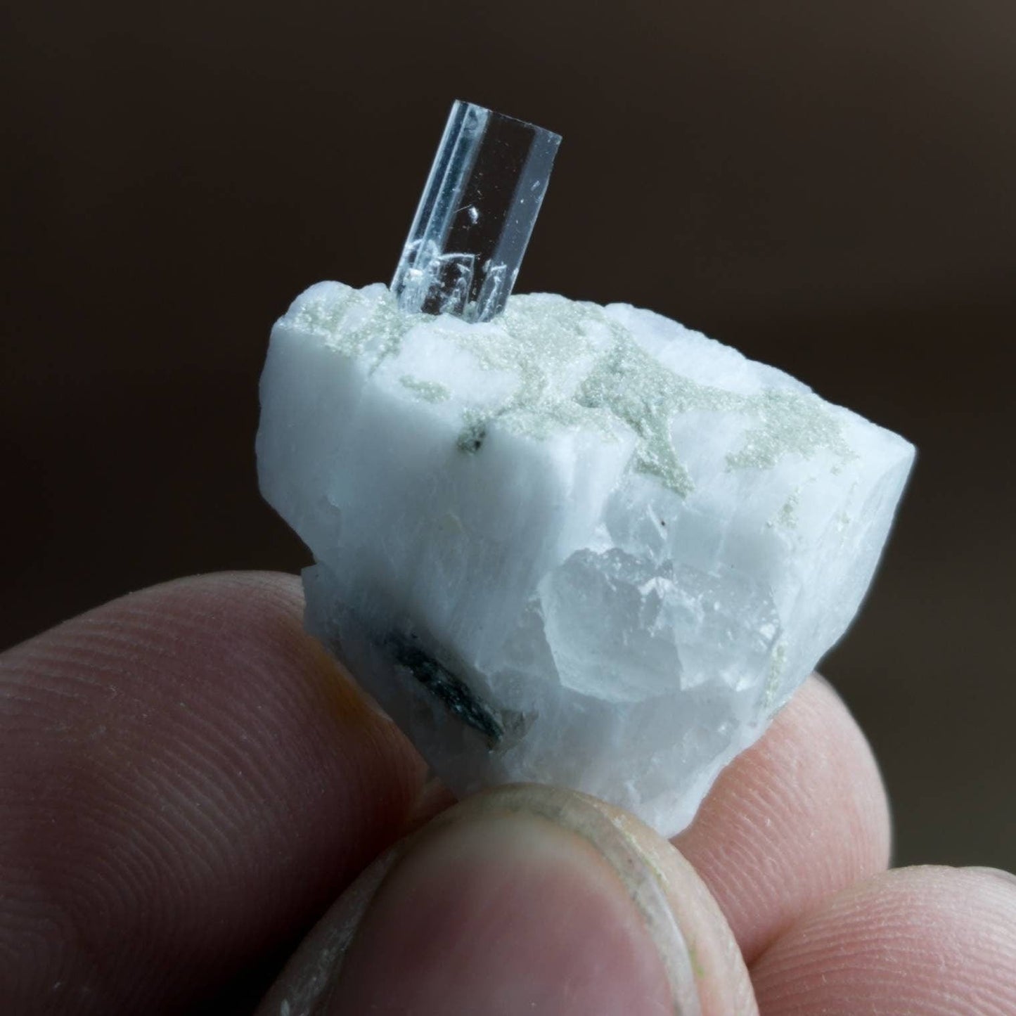 ARSAA GEMS AND MINERALSTerminated single on matrix on albite, beautiful natural 6.1 gram clear crystal of aquamarine - Premium from ARSAA GEMS AND MINERALS - Just $30.00! Shop now at ARSAA GEMS AND MINERALS