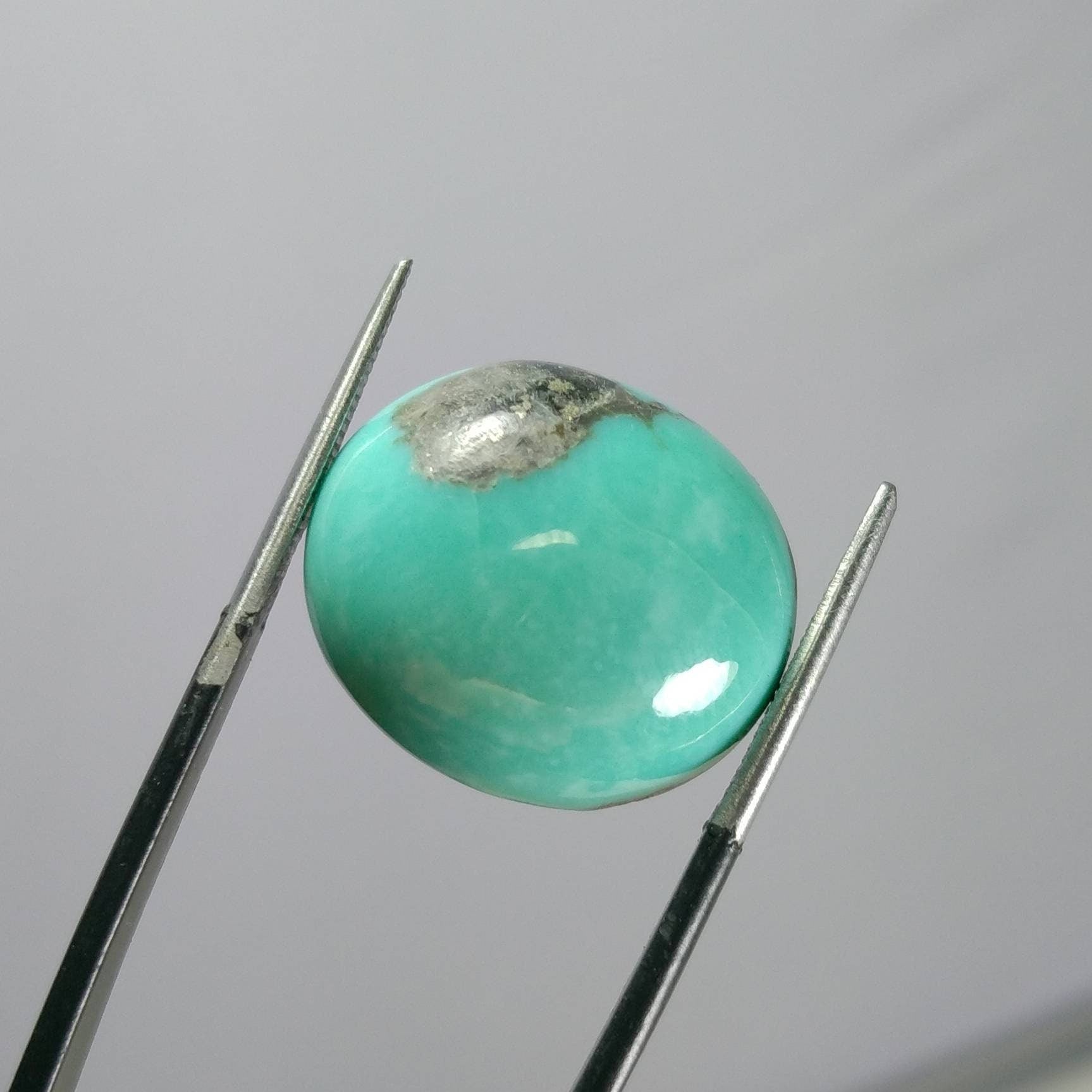 ARSAA GEMS AND MINERALSNatural fine quality beautiful 18.5 carats stabilized kingman turquoise with pyrite cabochon - Premium  from ARSAA GEMS AND MINERALS - Just $30.00! Shop now at ARSAA GEMS AND MINERALS