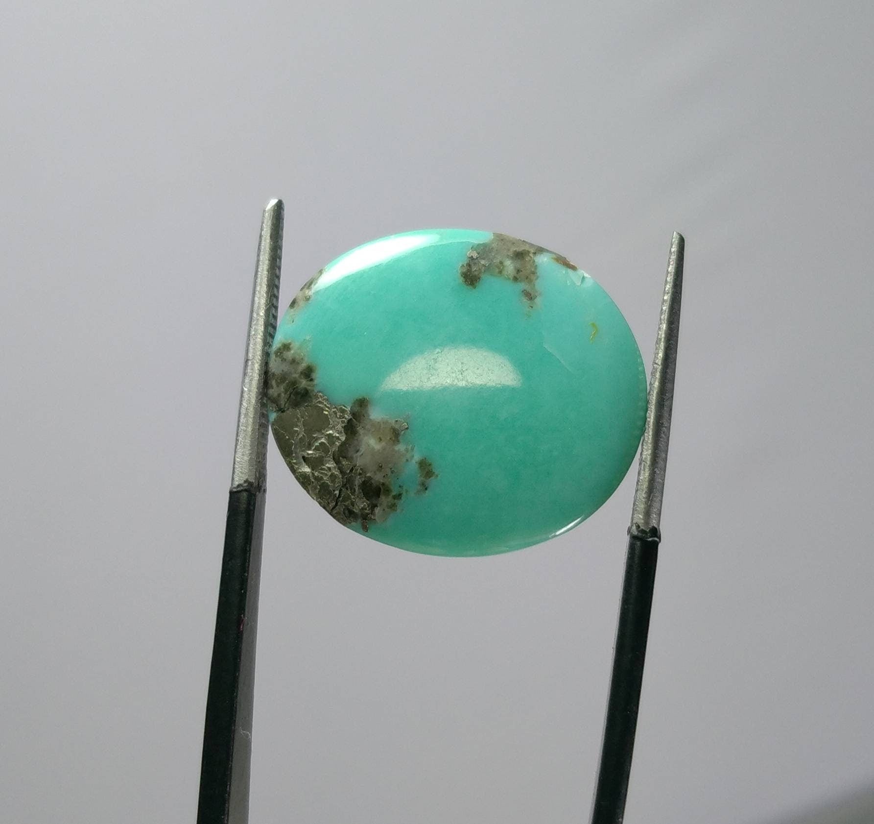 ARSAA GEMS AND MINERALSNatural fine quality beautiful 18.5 carats stabilized kingman turquoise with pyrite cabochon - Premium  from ARSAA GEMS AND MINERALS - Just $30.00! Shop now at ARSAA GEMS AND MINERALS