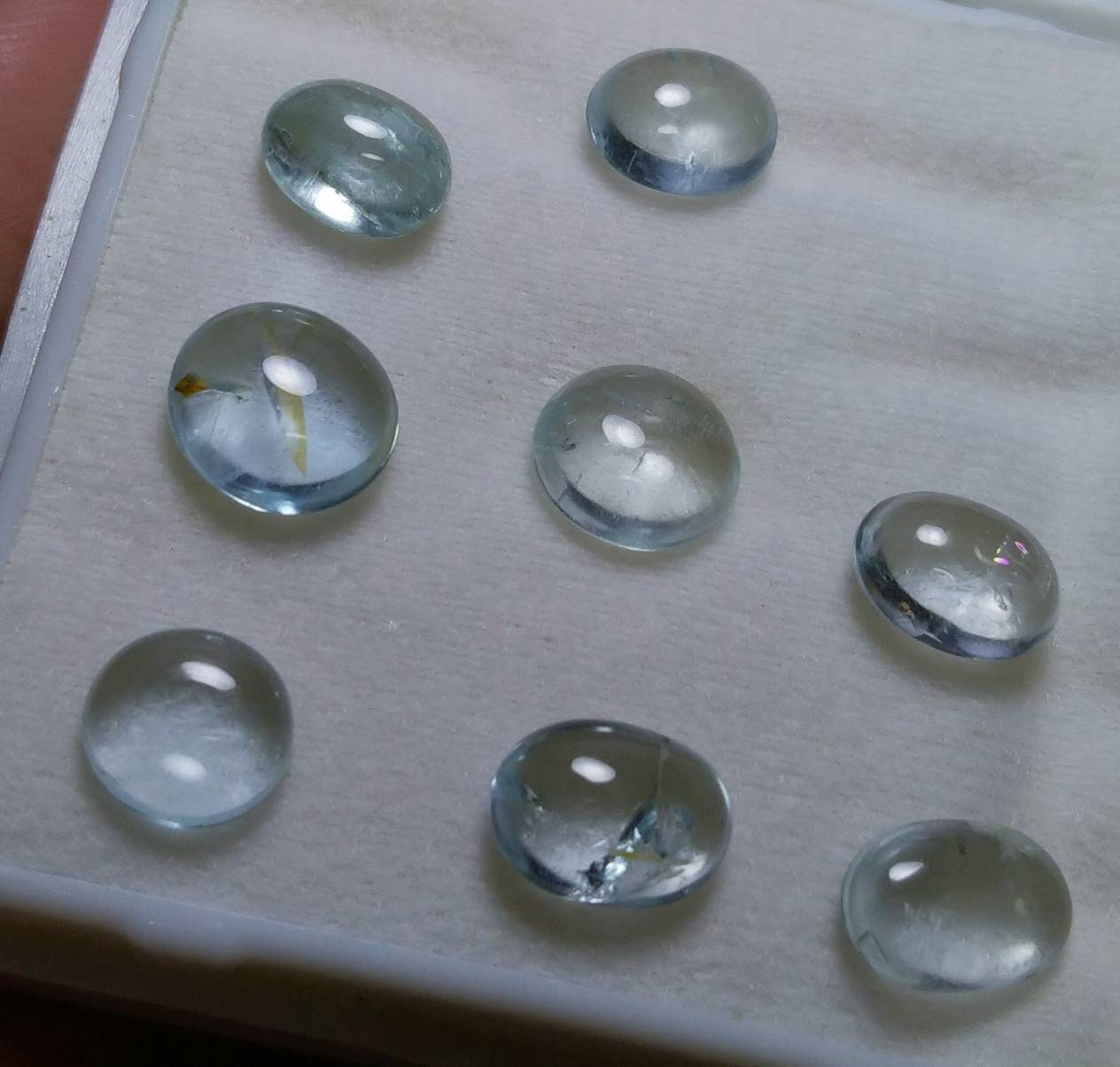 ARSAA GEMS AND MINERALSNatural fine quality beautiful 21 carats small lot of oval shapes aquamarine Cabochons - Premium  from ARSAA GEMS AND MINERALS - Just $42.00! Shop now at ARSAA GEMS AND MINERALS