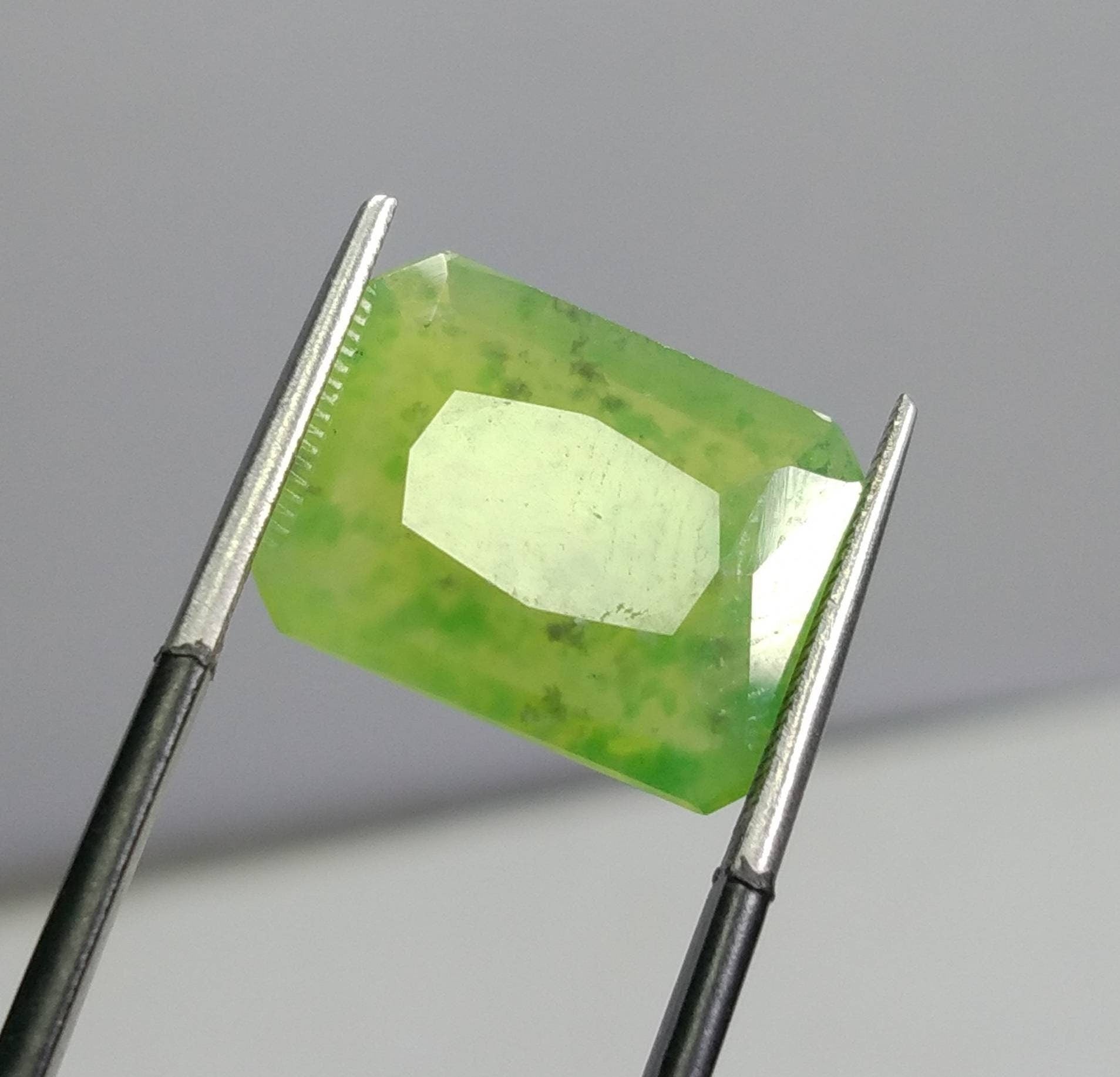 ARSAA GEMS AND MINERALSNatural top quality beautiful 8 carats radiant shape Faceted green hydrograssular garnet gem - Premium  from ARSAA GEMS AND MINERALS - Just $16.00! Shop now at ARSAA GEMS AND MINERALS