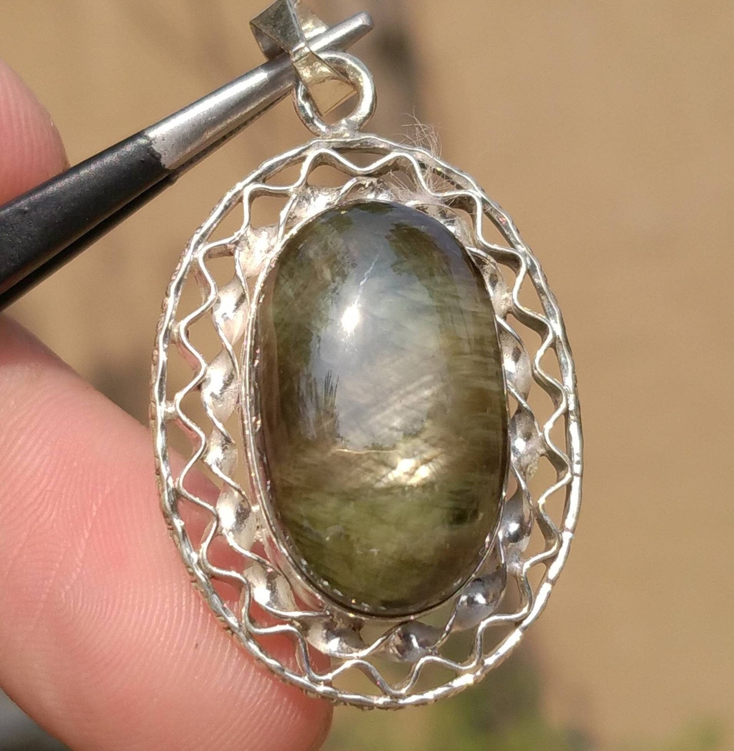 ARSAA GEMS AND MINERALSNatural top quality beautiful partially star green sapphire silver pendant - Premium from ARSAA GEMS AND MINERALS - Just $60.00! Shop now at ARSAA GEMS AND MINERALS