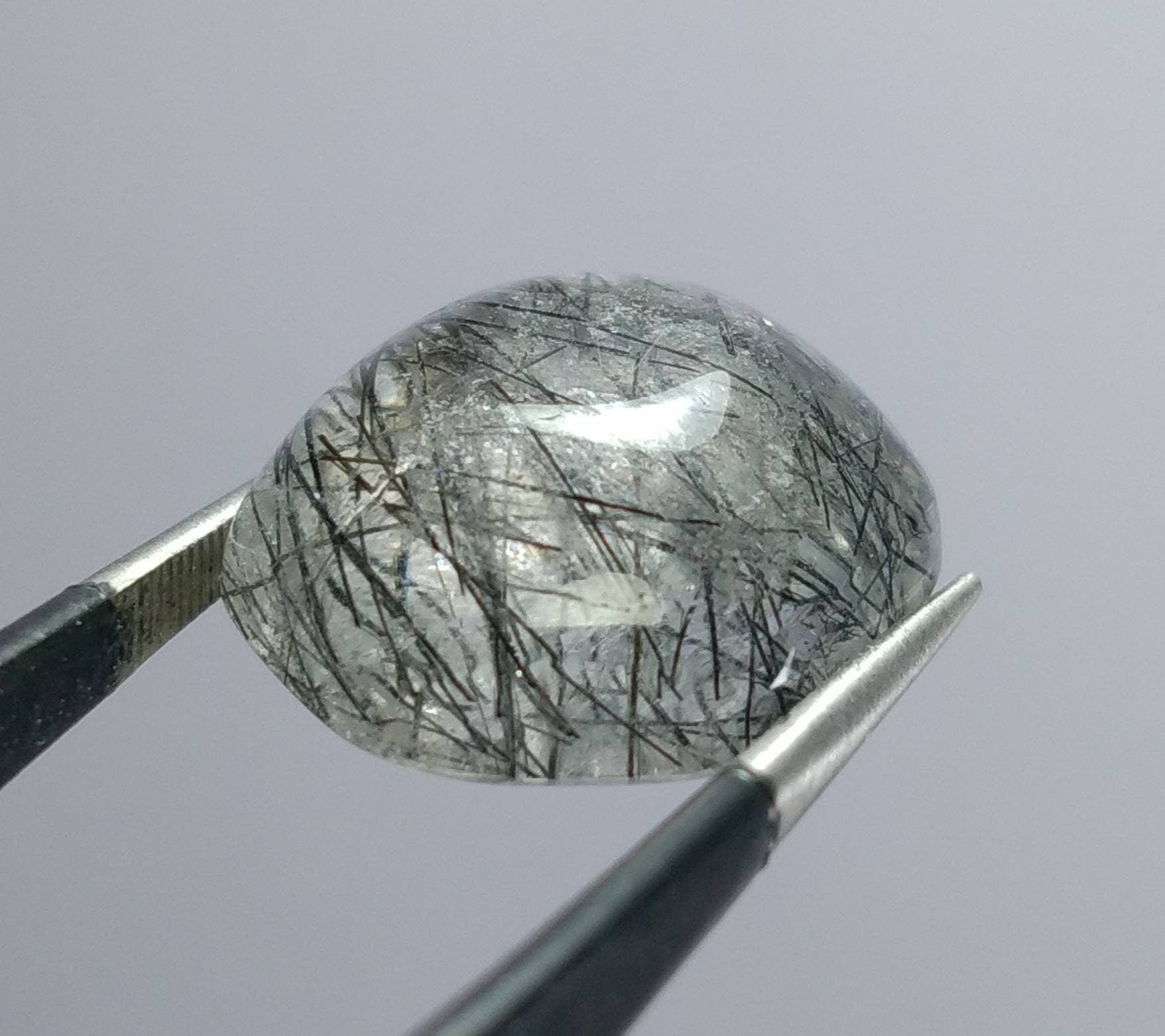 ARSAA GEMS AND MINERALSNatural fine quality beautiful 21.5 carat hexagonal shape black Tourmaline included Quartz Cabochon - Premium  from ARSAA GEMS AND MINERALS - Just $15.00! Shop now at ARSAA GEMS AND MINERALS