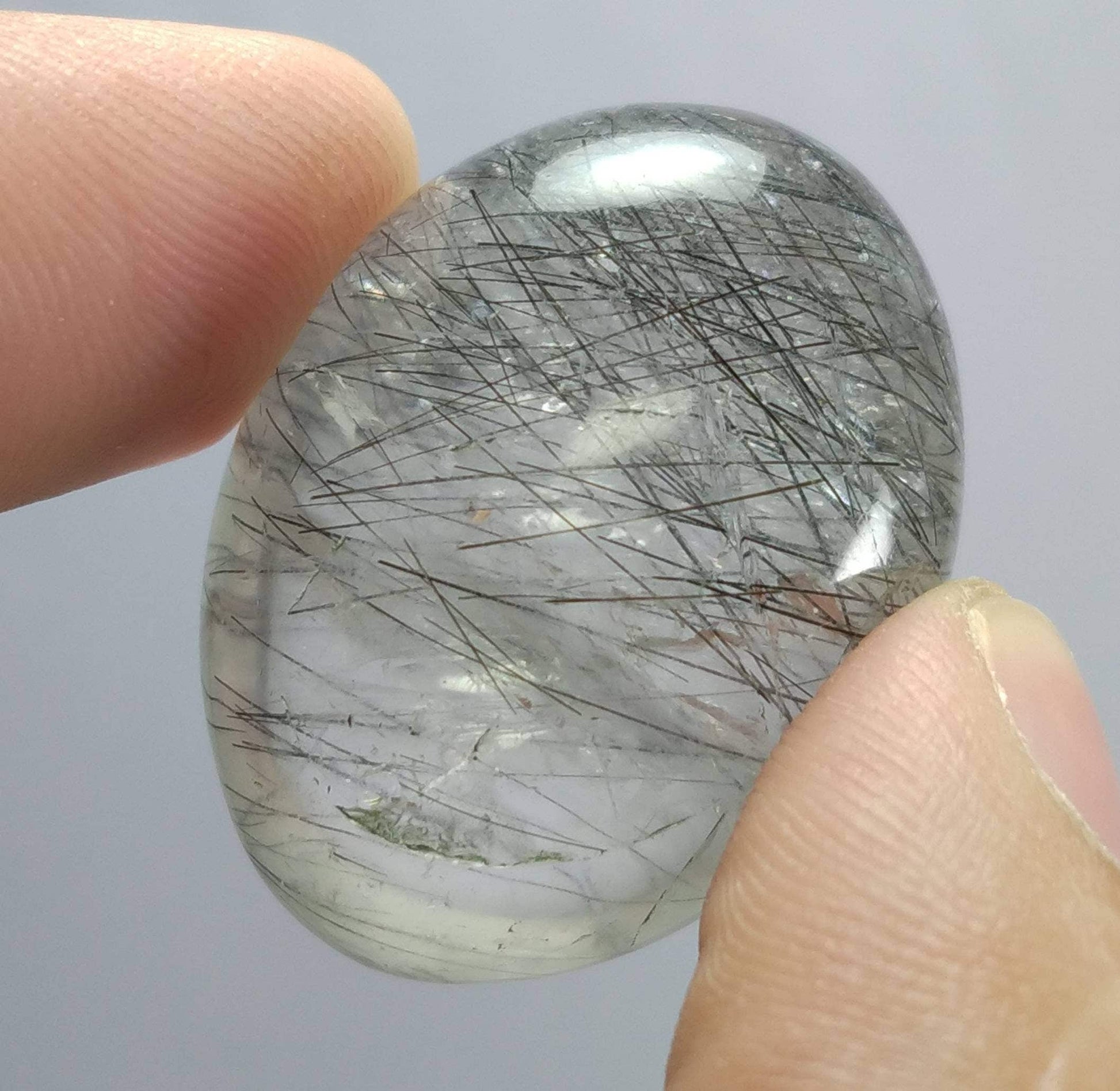ARSAA GEMS AND MINERALSNatural fine quality beautiful 123 carats oval shape black Tourmaline included Quartz Oblong shape - Premium  from ARSAA GEMS AND MINERALS - Just $25.00! Shop now at ARSAA GEMS AND MINERALS