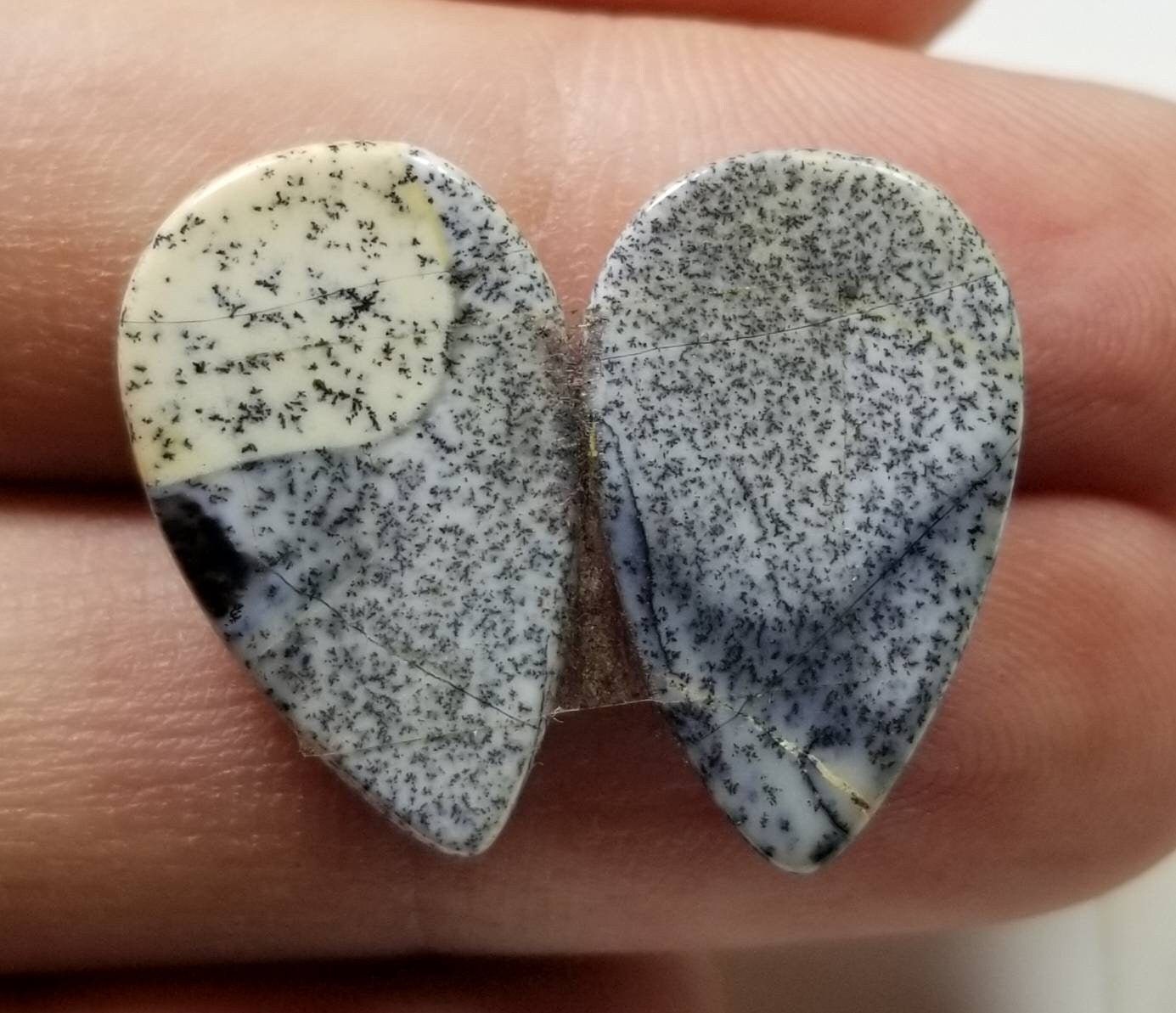 ARSAA GEMS AND MINERALSNatural Matching pair of high quality pear shape dendritic opal - Premium  from ARSAA GEMS AND MINERALS - Just $15.00! Shop now at ARSAA GEMS AND MINERALS