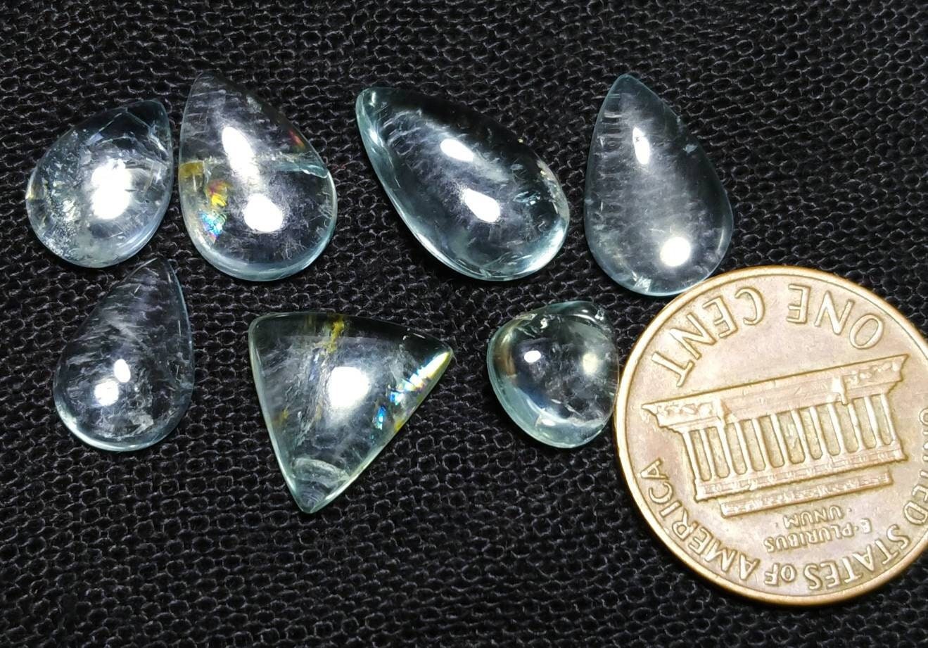 ARSAA GEMS AND MINERALSNatural fine quality beautiful 18 carats small lot of pear shapes aquamarine Cabochons - Premium  from ARSAA GEMS AND MINERALS - Just $36.00! Shop now at ARSAA GEMS AND MINERALS