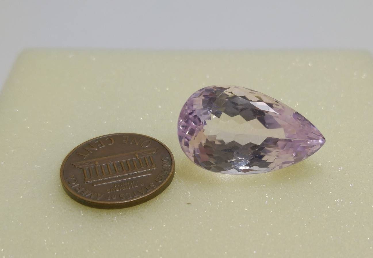 ARSAA GEMS AND MINERALSNatural top quality beautiful 34 carats faceted pear shape kunzite gem - Premium  from ARSAA GEMS AND MINERALS - Just $68.00! Shop now at ARSAA GEMS AND MINERALS