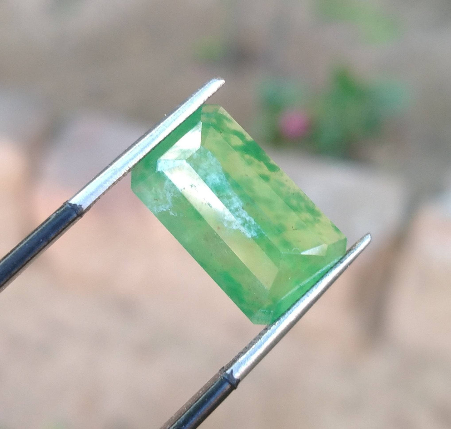 ARSAA GEMS AND MINERALSNatural top quality beautiful 6.5 carats radiant cut shape faceted green hydrograssular garnet gem - Premium from ARSAA GEMS AND MINERALS - Just $20.00! Shop now at ARSAA GEMS AND MINERALS