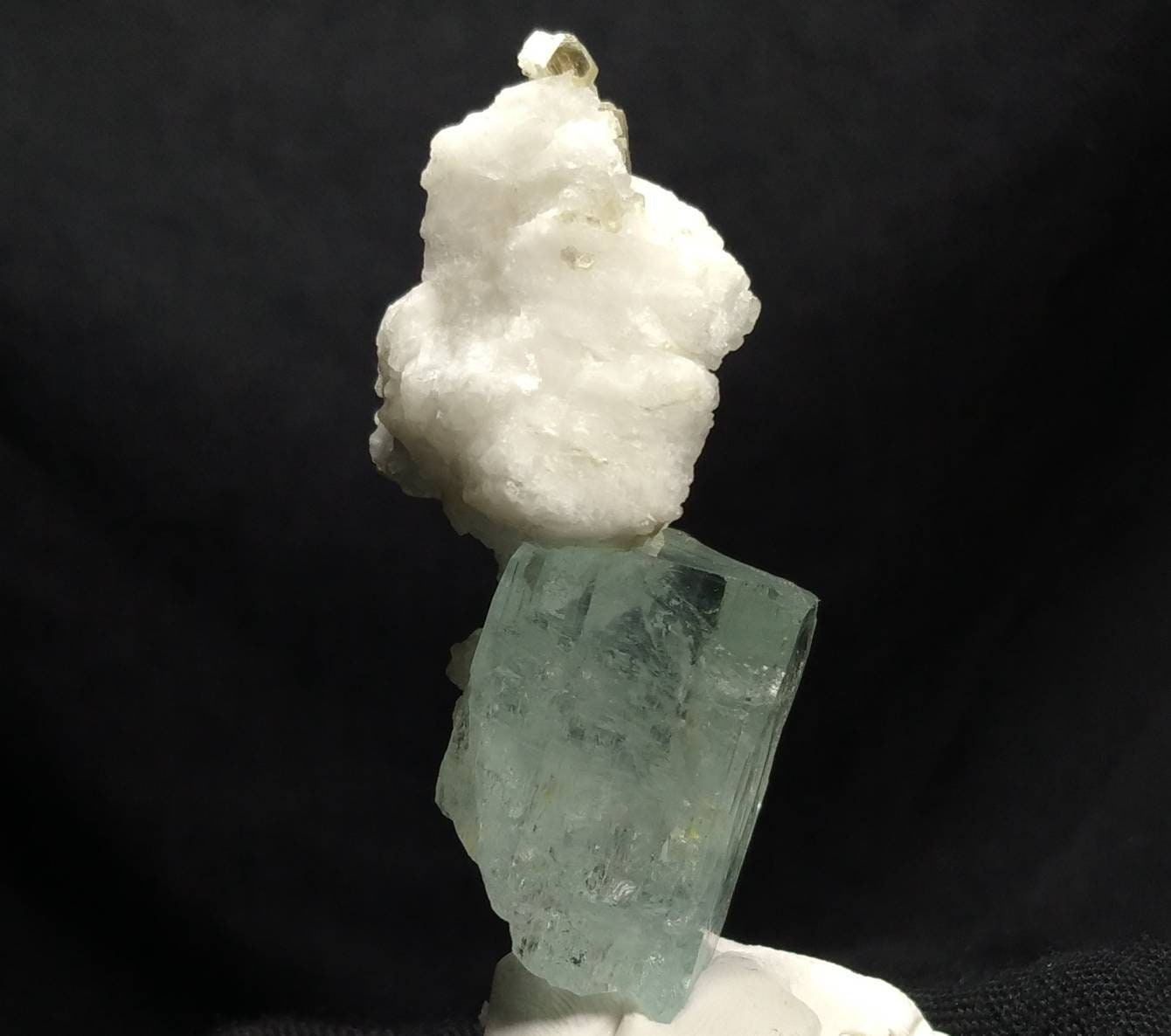 ARSAA GEMS AND MINERALSTop Quality beautiful natural 28.9 grams very rare terminated Aquamarine crystal with albite and moscovite on top of Crystal - Premium from ARSAA GEMS AND MINERALS - Just $100.00! Shop now at ARSAA GEMS AND MINERALS