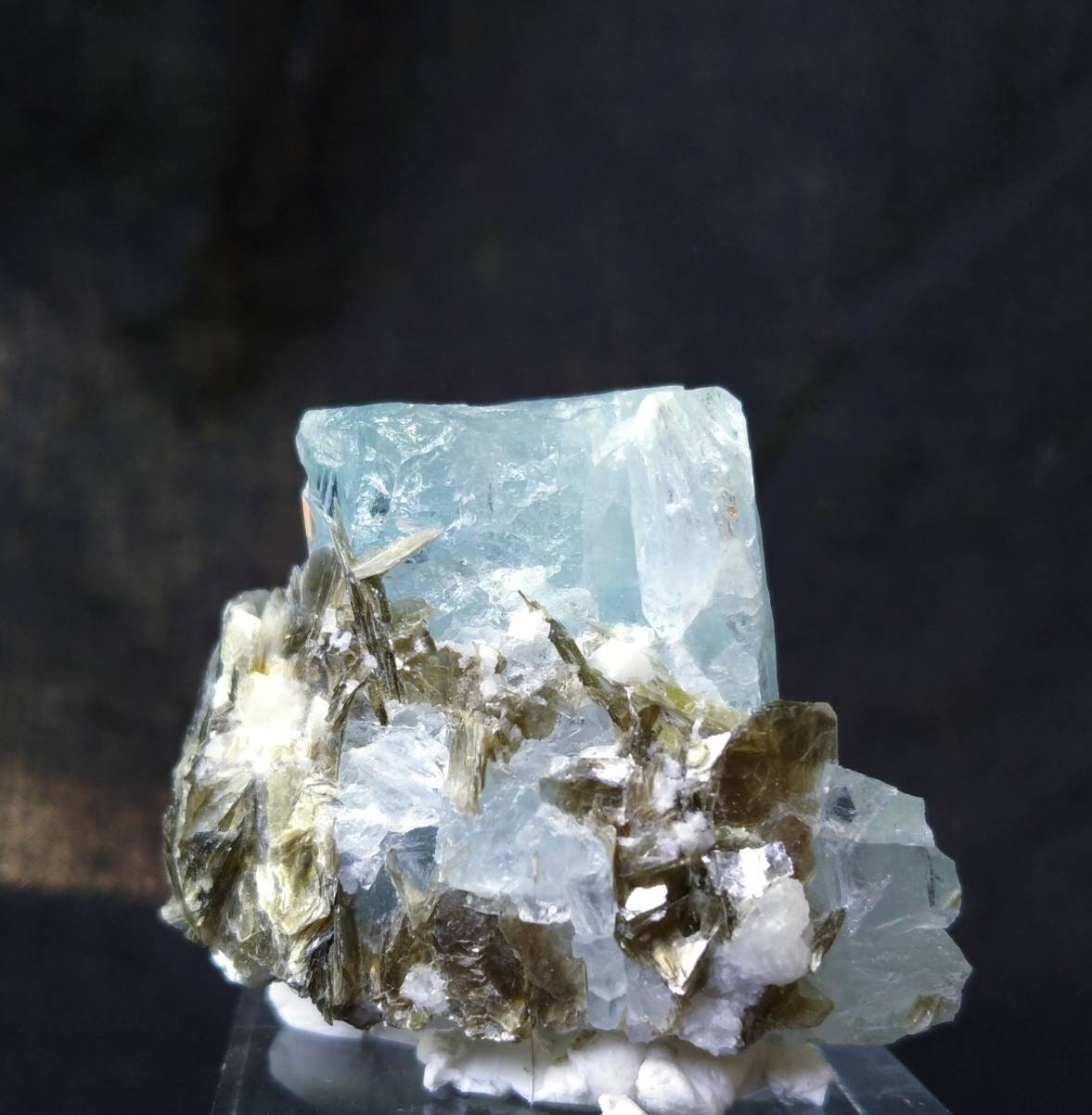 ARSAA GEMS AND MINERALSNatural top quality beautiful 55 grams blue aquamarine with moscovite crystal - Premium  from ARSAA GEMS AND MINERALS - Just $100.00! Shop now at ARSAA GEMS AND MINERALS