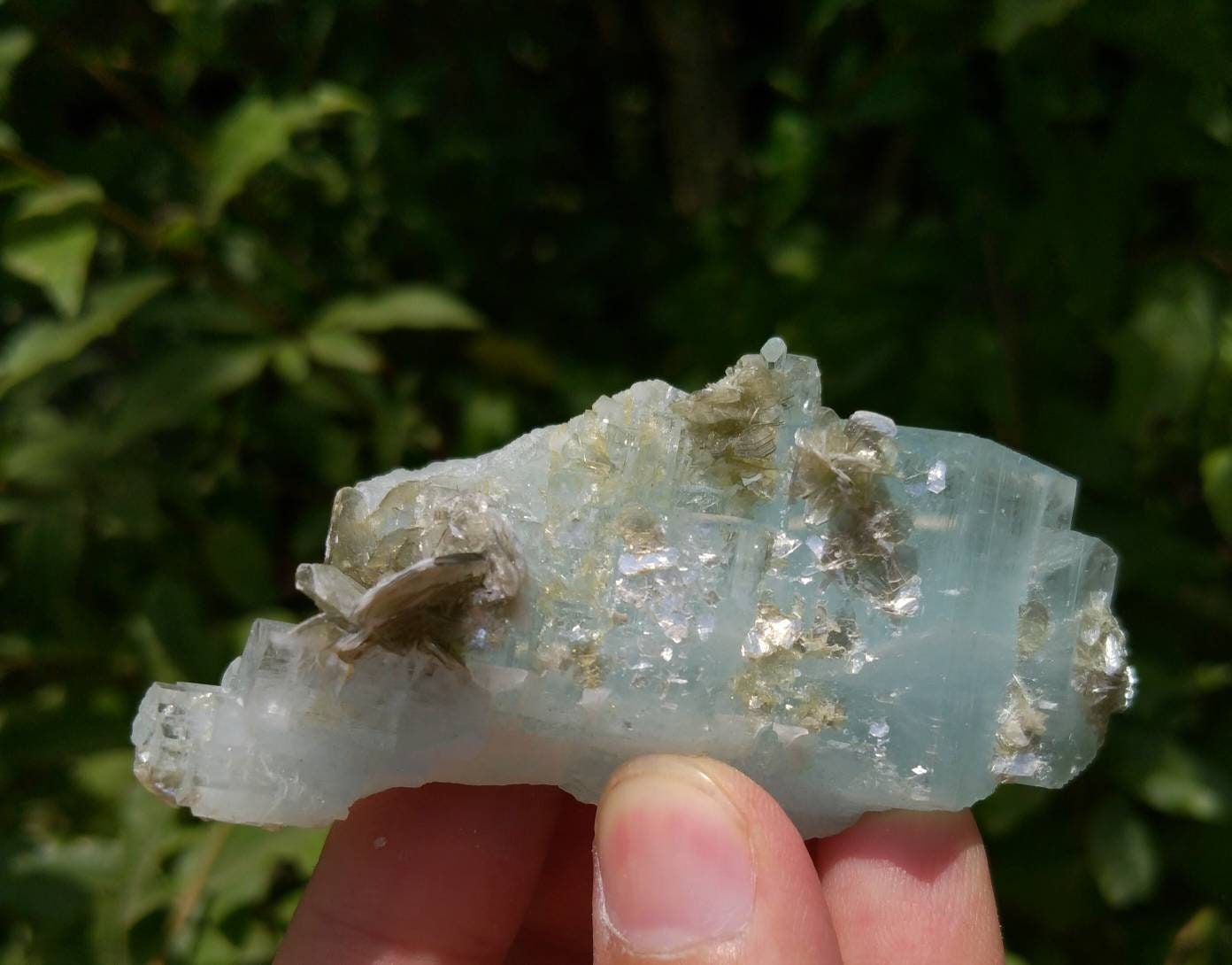 ARSAA GEMS AND MINERALSNatural top quality beautiful 75.9 grams blue clear aquamarine with moscovite terminated cluster - Premium  from ARSAA GEMS AND MINERALS - Just $120.00! Shop now at ARSAA GEMS AND MINERALS