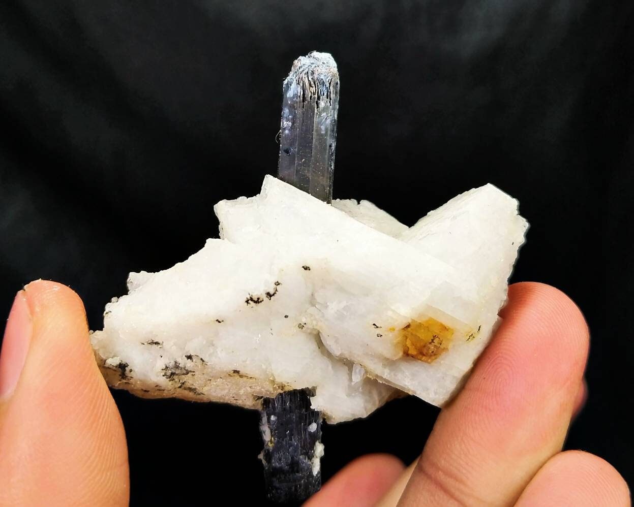 ARSAA GEMS AND MINERALSBlack tourmaline on Albite. The tourmalines crystal is penetrated into feldspar and gone through it - Premium from ARSAA GEMS AND MINERALS - Just $25.00! Shop now at ARSAA GEMS AND MINERALS