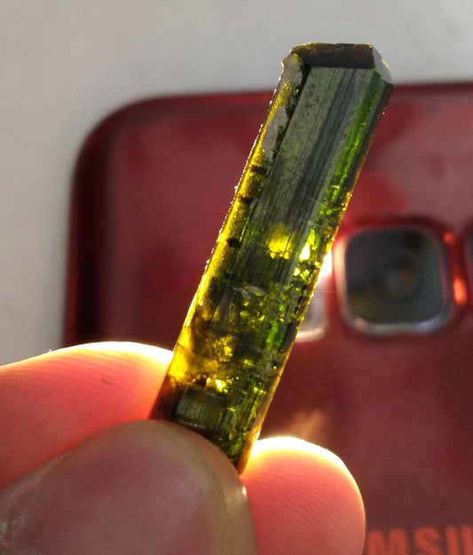 ARSAA GEMS AND MINERALSNatural clear aesthetic 3 gram Beautiful perfectly terminated etched pleochroic  epidote crystal - Premium  from ARSAA GEMS AND MINERALS - Just $25.00! Shop now at ARSAA GEMS AND MINERALS
