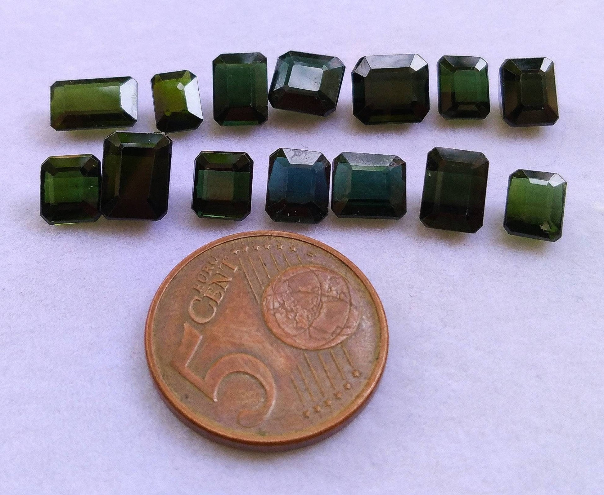 ARSAA GEMS AND MINERALSNatural fine quality beautiful 24 carats dark green color small lot of faceted radiant shapes tourmaline gems - Premium  from ARSAA GEMS AND MINERALS - Just $120.00! Shop now at ARSAA GEMS AND MINERALS