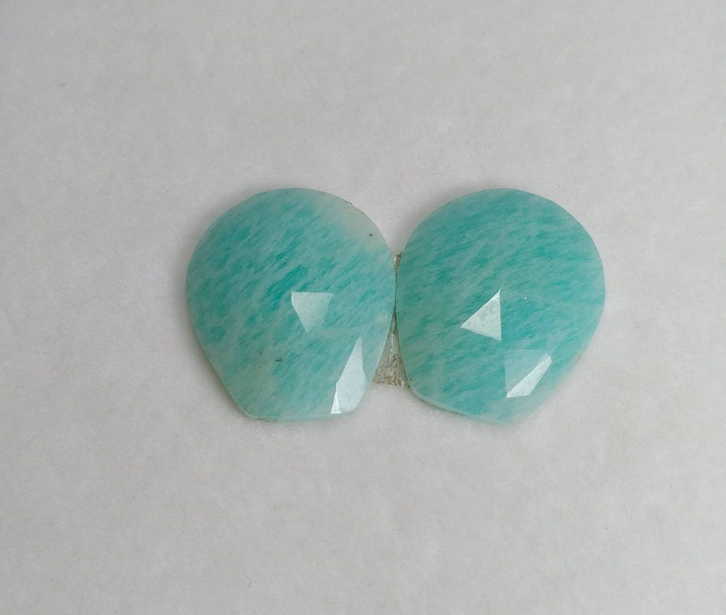 ARSAA GEMS AND MINERALSNatural top quality beautiful 23 carats pair of pear shape rose cut Faceted amazonite Cabochons - Premium from ARSAA GEMS AND MINERALS - Just $18.00! Shop now at ARSAA GEMS AND MINERALS