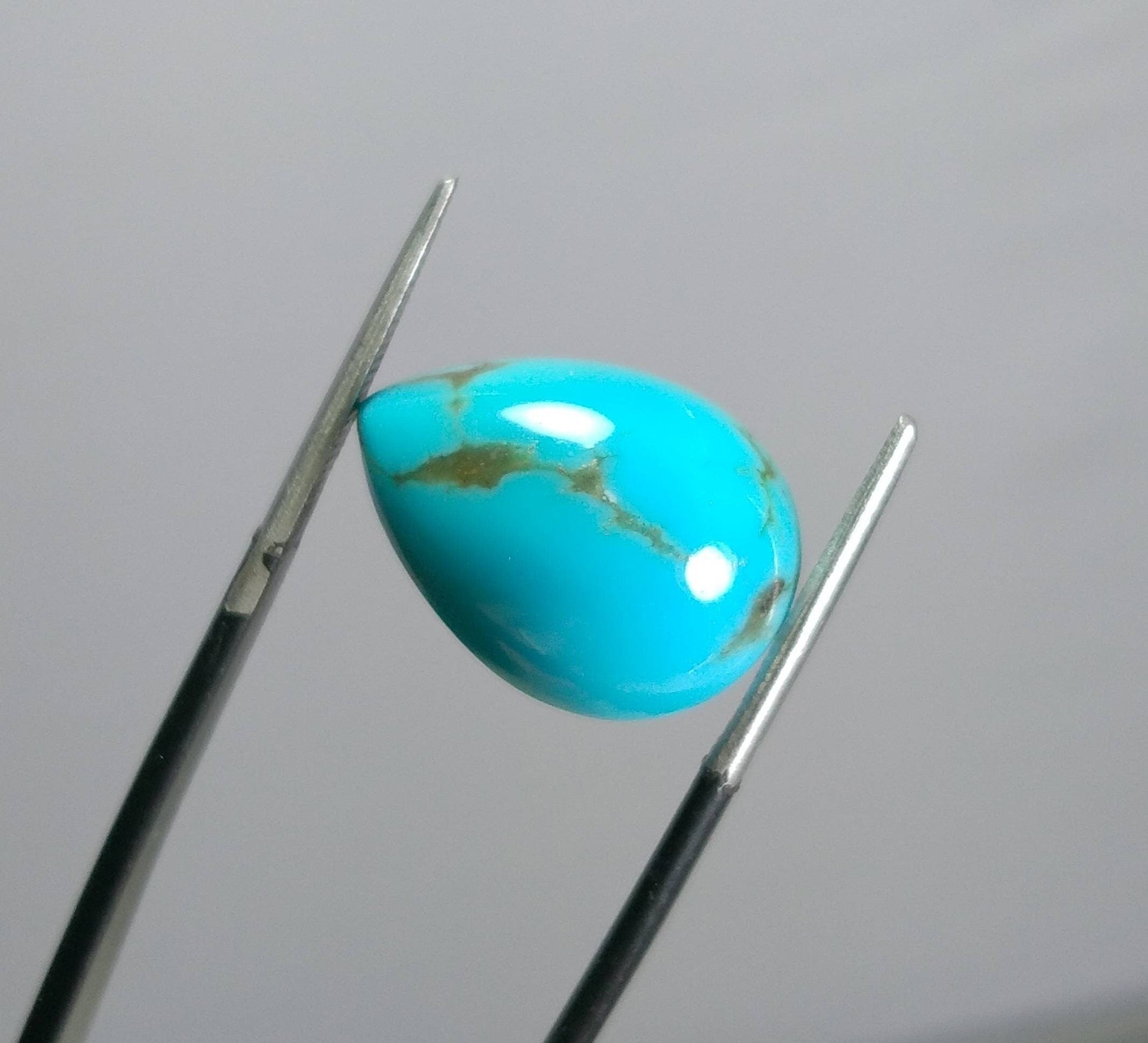 ARSAA GEMS AND MINERALSNatural aesthetic fine quality 9.5 carats pear shape kingman turquoise cabochon - Premium  from ARSAA GEMS AND MINERALS - Just $15.00! Shop now at ARSAA GEMS AND MINERALS