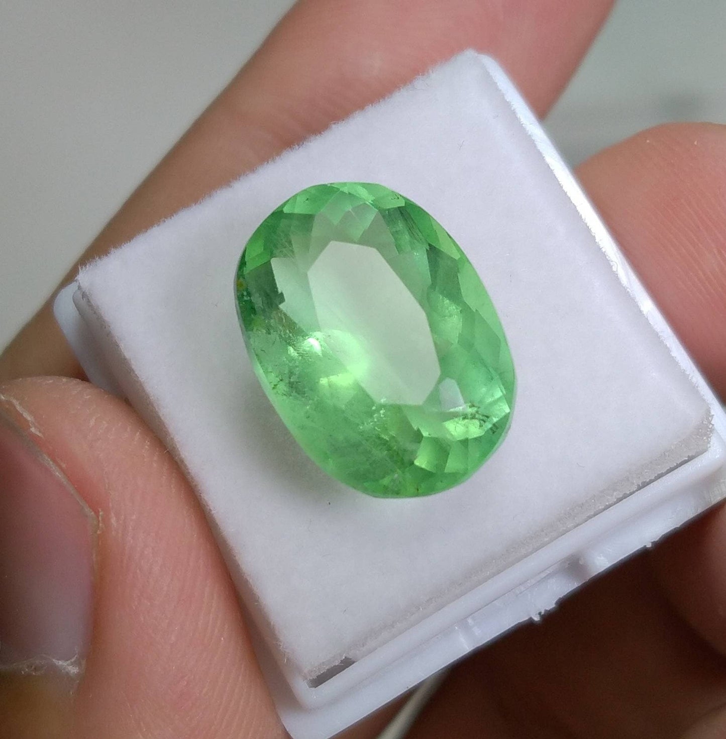 ARSAA GEMS AND MINERALSNatural fine quality beautiful 13.5 carat aesthetic green faceted oval cut shape fluorite gem - Premium from ARSAA GEMS AND MINERALS - Just $26.00! Shop now at ARSAA GEMS AND MINERALS