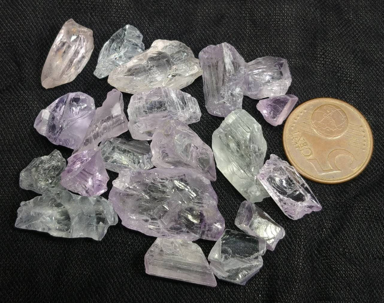 ARSAA GEMS AND MINERALSNatural fine quality beautiful 42.5 grams clear facet rough cutting grade small lot of kunzite crystals - Premium  from ARSAA GEMS AND MINERALS - Just $70.00! Shop now at ARSAA GEMS AND MINERALS