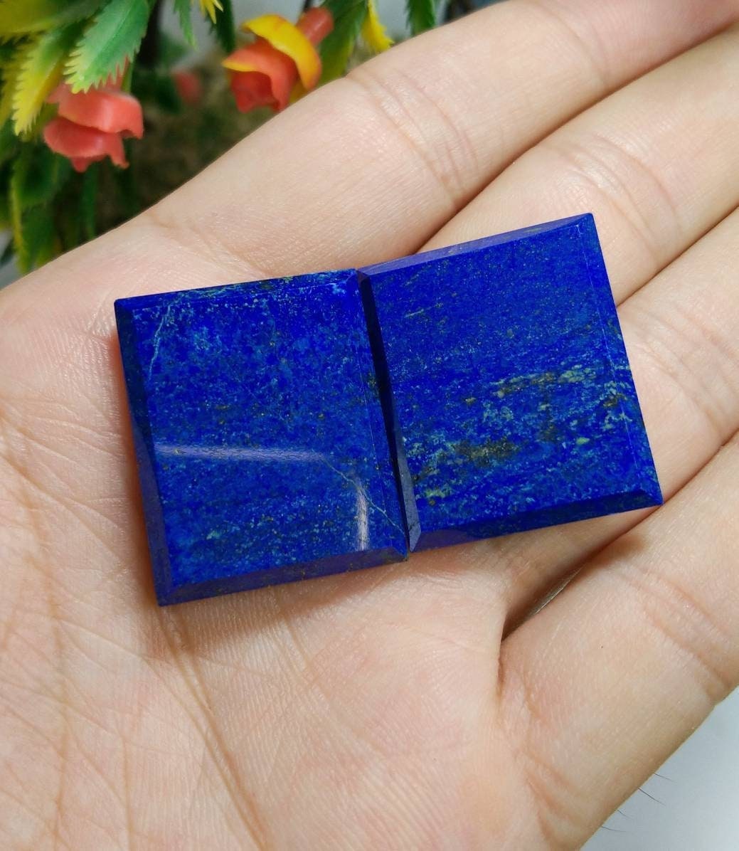 ARSAA GEMS AND MINERALSNatural top quality beautiful 79 carats rectangular shape pair of lapis lazuli cabochons - Premium  from ARSAA GEMS AND MINERALS - Just $30.00! Shop now at ARSAA GEMS AND MINERALS