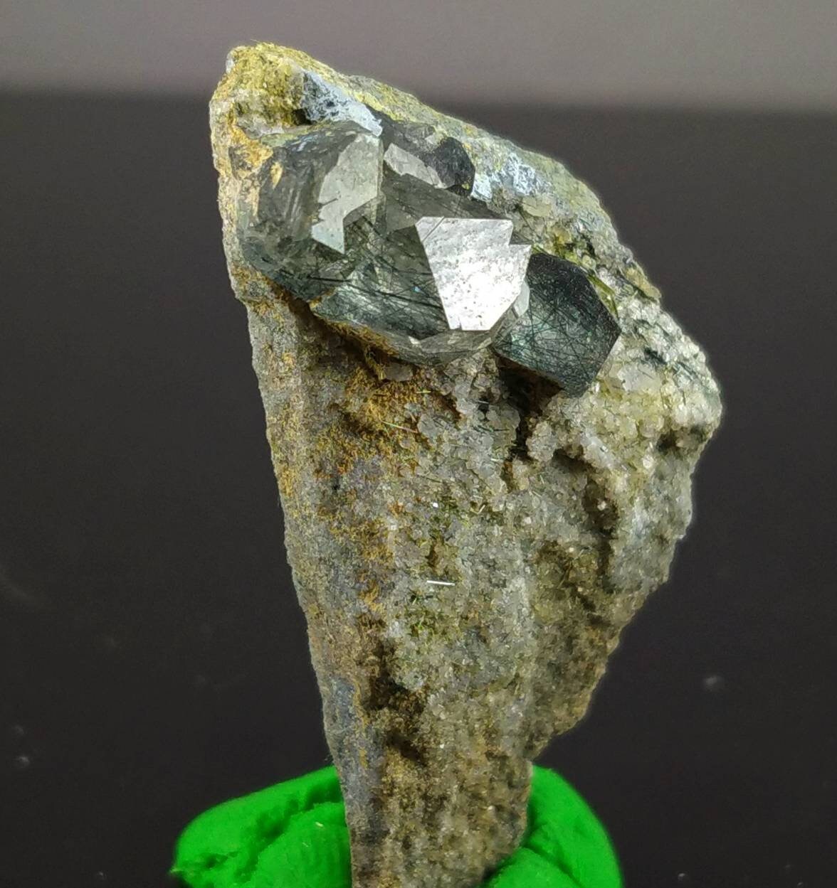 ARSAA GEMS AND MINERALSNatural aesthetic terminated on matrix Riebeckite included quartz cluster from zagi mountain KP Pakistan, weight, 13 grams - Premium from ARSAA GEMS AND MINERALS - Just $20.00! Shop now at ARSAA GEMS AND MINERALS