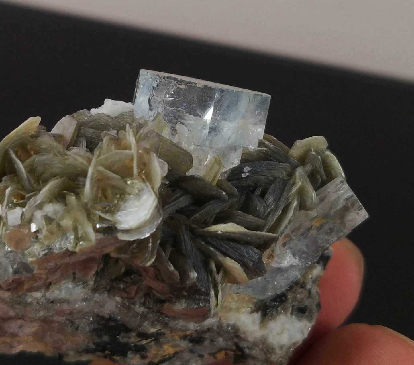 ARSAA GEMS AND MINERALSNatural light blue transparent aquamarine specimen with moscovite from Skardu GilgitBaltistan Pakistan, weight 47.4 grams - Premium  from ARSAA GEMS AND MINERALS - Just $70.00! Shop now at ARSAA GEMS AND MINERALS