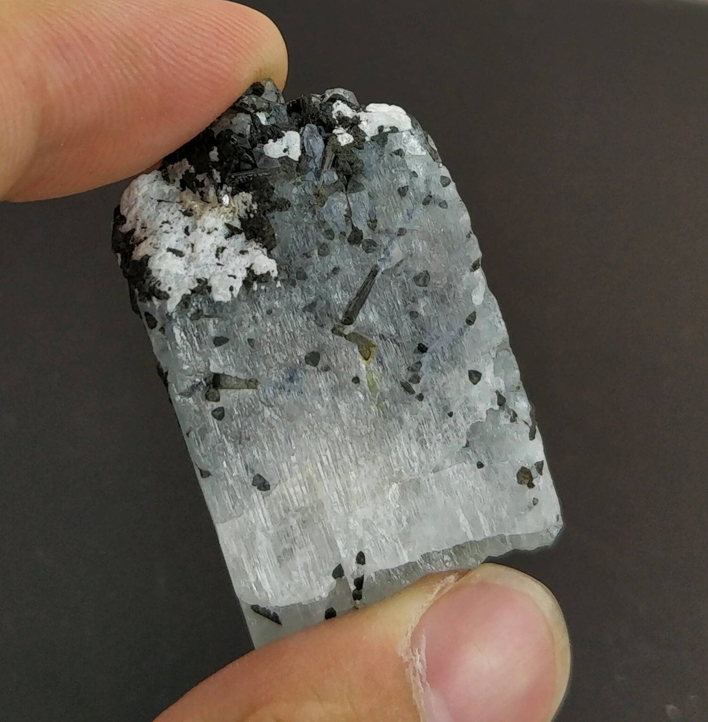 ARSAA GEMS AND MINERALSBlue aquamarine crystal with black tourmaline inclusion as well as on matrix growth of feldapar from Skardu GilgitBaltistan Pakistan, 24g - Premium from ARSAA GEMS AND MINERALS - Just $30.00! Shop now at ARSAA GEMS AND MINERALS
