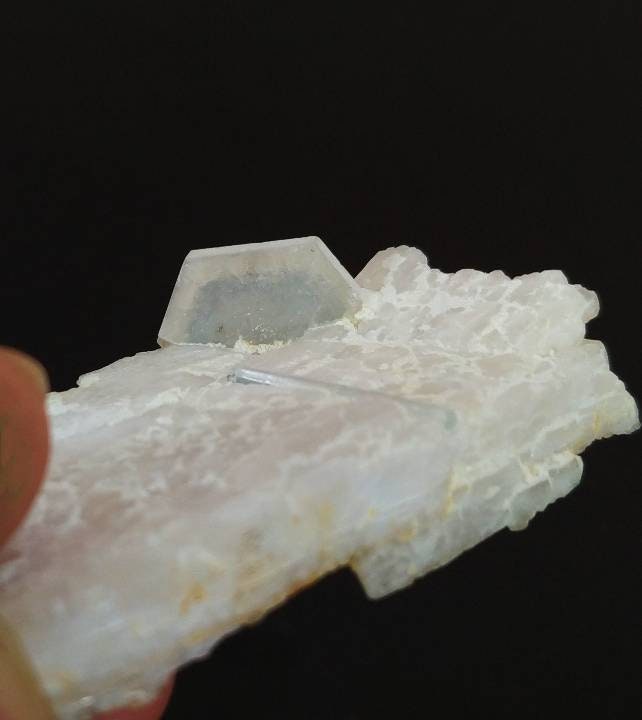 ARSAA GEMS AND MINERALSAesthetic combo of albite, on matrix grown uv reactive apatite and internal grown light blue Beryl crystal from Skardu Pakistan, 13.2 grams - Premium from ARSAA GEMS AND MINERALS - Just $40.00! Shop now at ARSAA GEMS AND MINERALS
