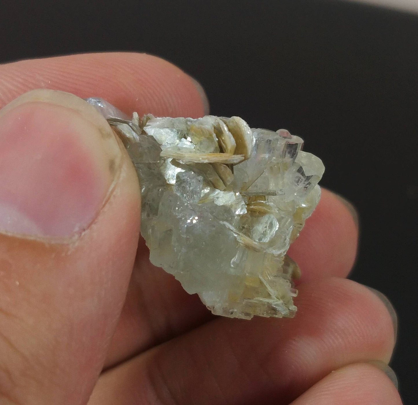 ARSAA GEMS AND MINERALSNatural light blue transparent aquamarine cluster with moscovite from Skardu GilgitBaltistan Pakistan, weight 9.5 grams - Premium  from ARSAA GEMS AND MINERALS - Just $25.00! Shop now at ARSAA GEMS AND MINERALS