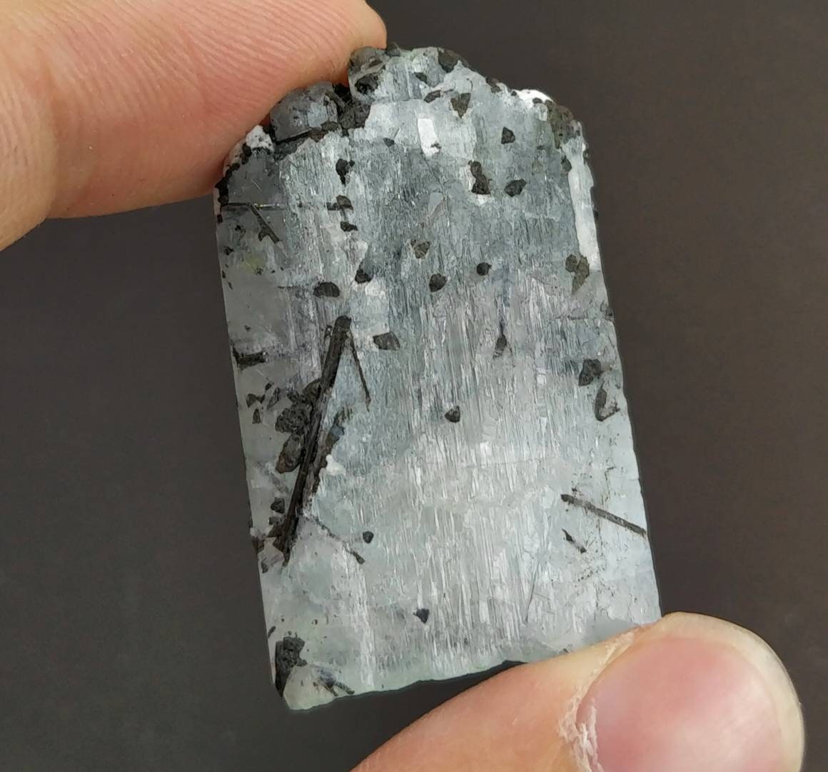 ARSAA GEMS AND MINERALSBlue aquamarine crystal with black tourmaline inclusion as well as on matrix growth of feldapar from Skardu GilgitBaltistan Pakistan, 24g - Premium from ARSAA GEMS AND MINERALS - Just $30.00! Shop now at ARSAA GEMS AND MINERALS