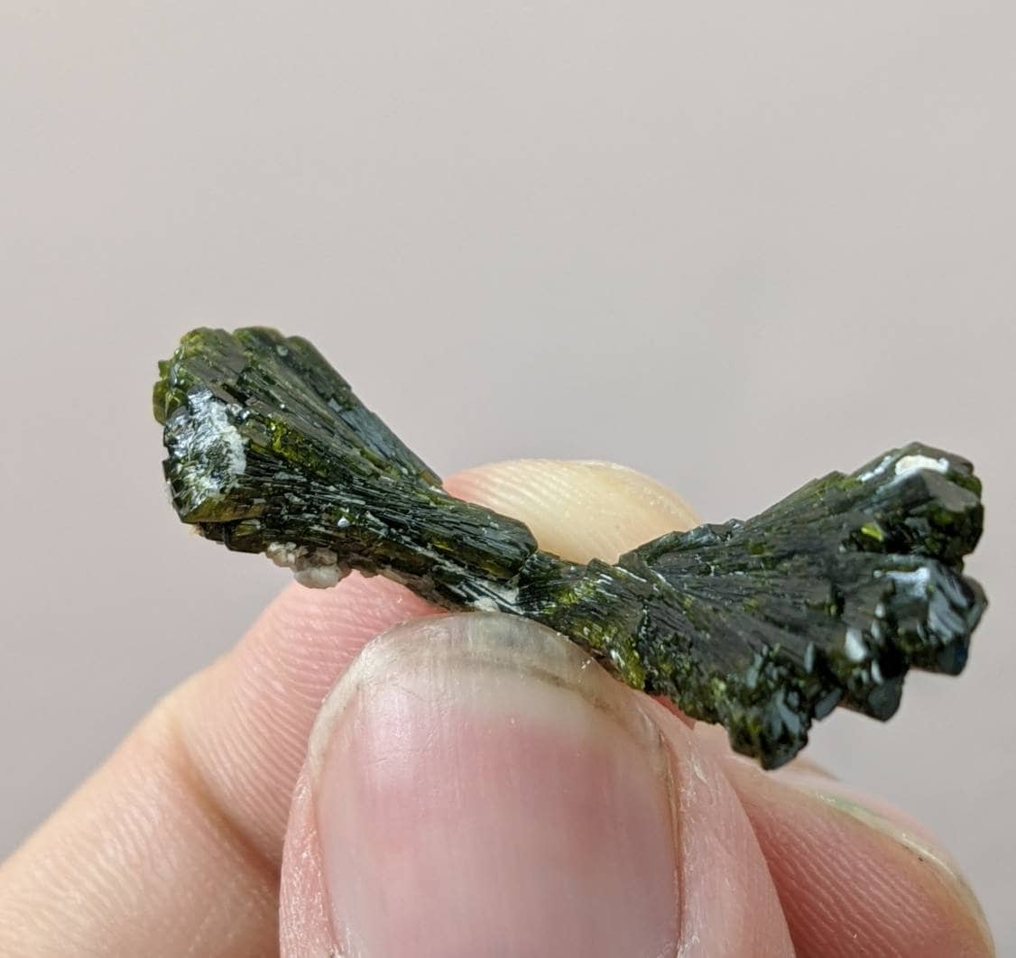 ARSAA GEMS AND MINERALSNatural aesthetic bowtie Epidote terminated crystal from Pakistan, weight: 3 grams - Premium from ARSAA GEMS AND MINERALS - Just $15.00! Shop now at ARSAA GEMS AND MINERALS