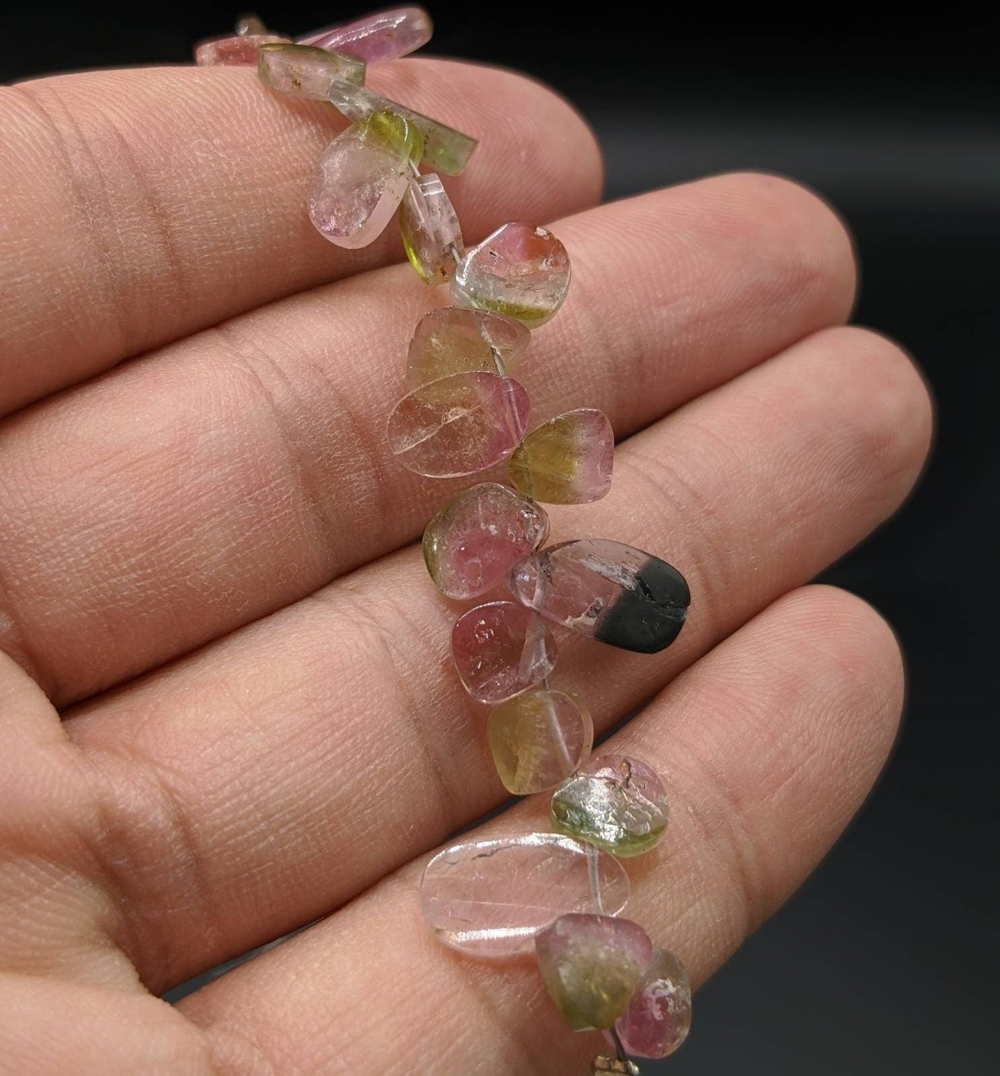 ARSAA GEMS AND MINERALSTop quality beautiful 10.5 grams watermelon tourmaline pear shape beads string from Afghanistan - Premium from ARSAA GEMS AND MINERALS - Just $100.00! Shop now at ARSAA GEMS AND MINERALS
