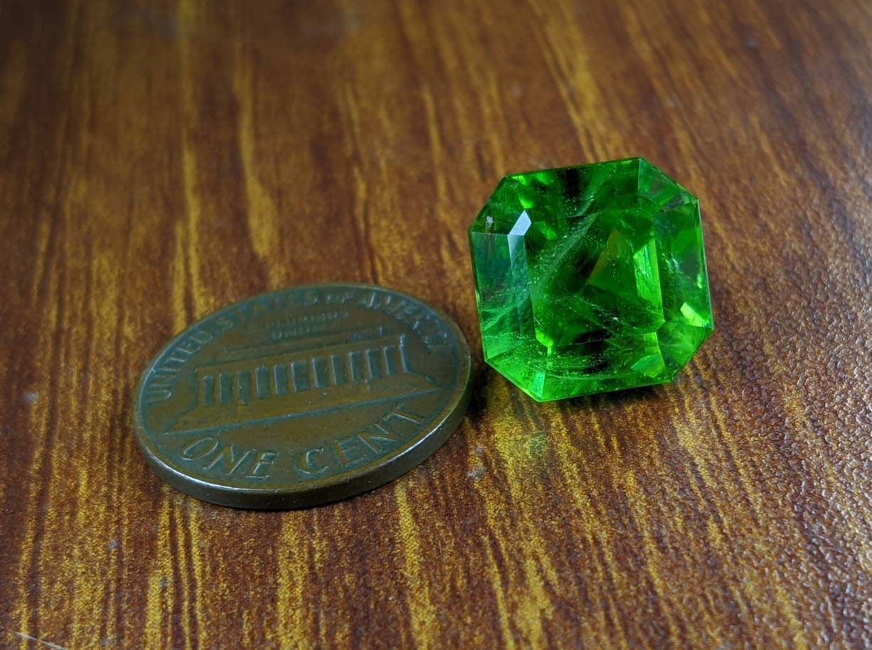 ARSAA GEMS AND MINERALSNatural top quality beautiful 14.5 carats eye nice clarity faceted radiant shape green peridot gem - Premium from ARSAA GEMS AND MINERALS - Just $240.00! Shop now at ARSAA GEMS AND MINERALS