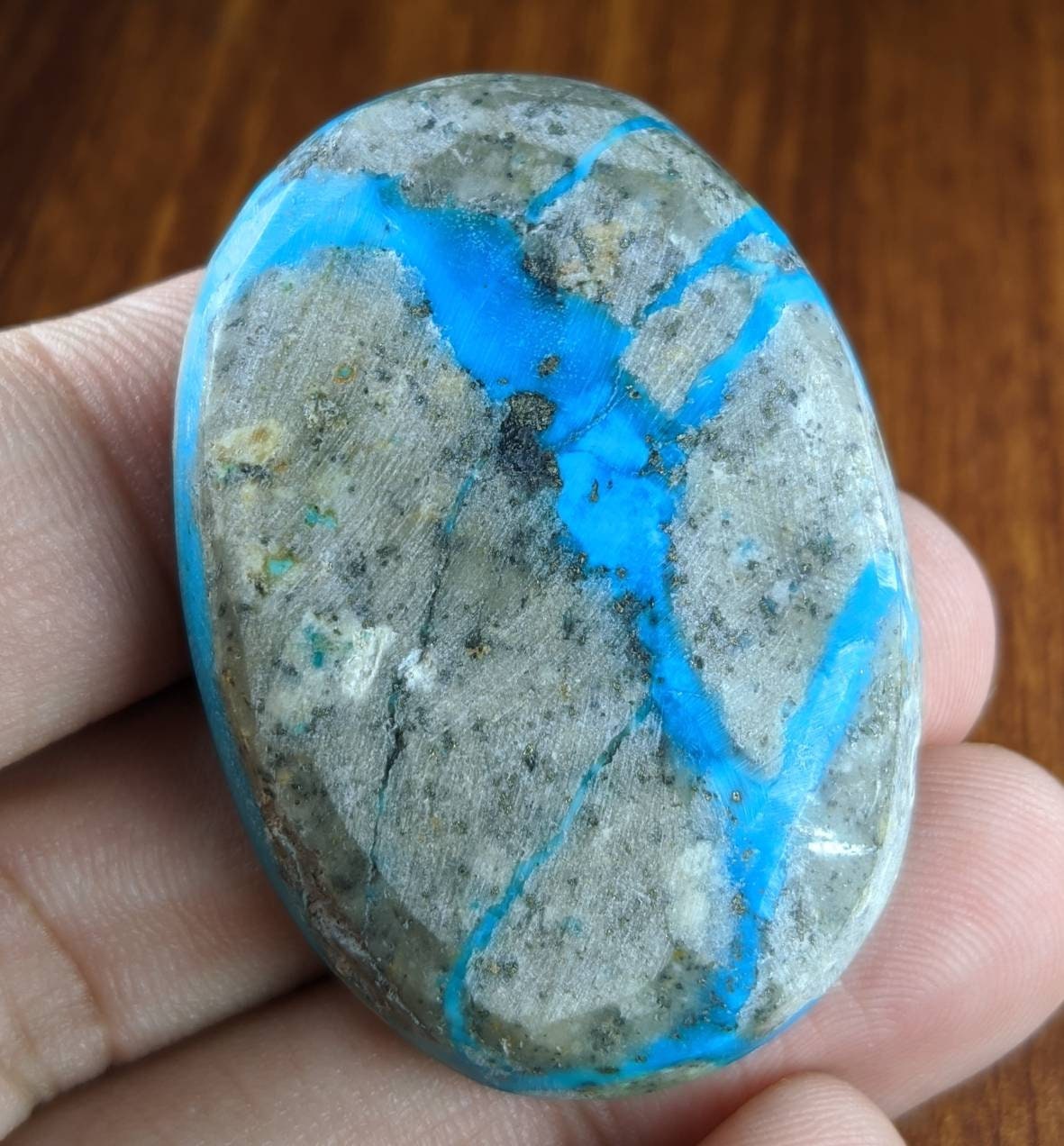 ARSAA GEMS AND MINERALSTop Quality natural 118 carats Stabilized turquoise cabochon with pyrite - Premium from ARSAA GEMS AND MINERALS - Just $45.00! Shop now at ARSAA GEMS AND MINERALS