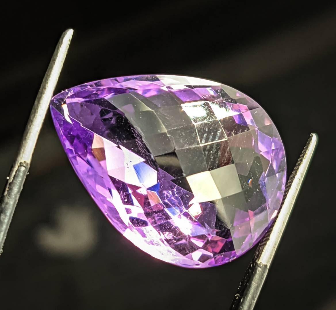 ARSAA GEMS AND MINERALSA natural 26 carats eye clean clarity deep purple color faceted checkerboard shape amethyst gem - Premium  from ARSAA GEMS AND MINERALS - Just $60.00! Shop now at ARSAA GEMS AND MINERALS