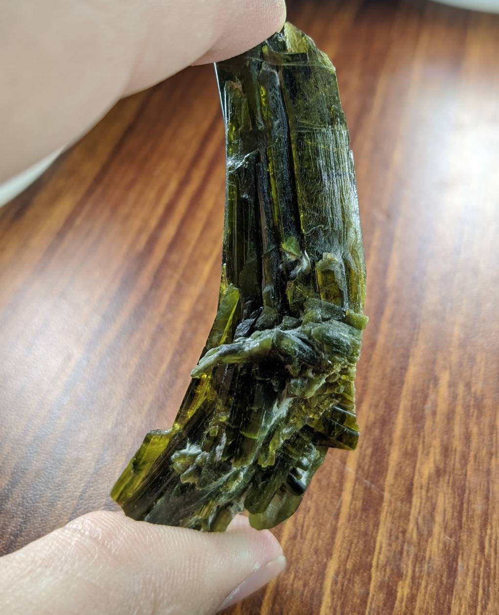 ARSAA GEMS AND MINERALSNatural clear aesthetic 23 gram Beautiful translucent pleochroic bended epidote crystal from KP Pakistan - Premium from ARSAA GEMS AND MINERALS - Just $35.00! Shop now at ARSAA GEMS AND MINERALS