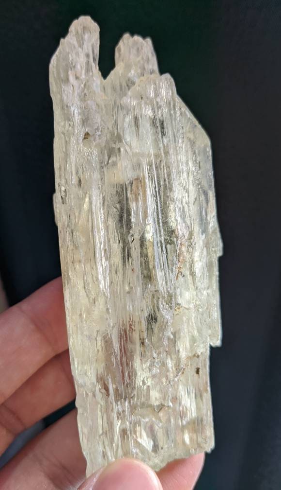 ARSAA GEMS AND MINERALSAn aesthetic 188 grams yellow colors clear lustrous etched kunzite crystal from Afghanistan - Premium from ARSAA GEMS AND MINERALS - Just $200.00! Shop now at ARSAA GEMS AND MINERALS