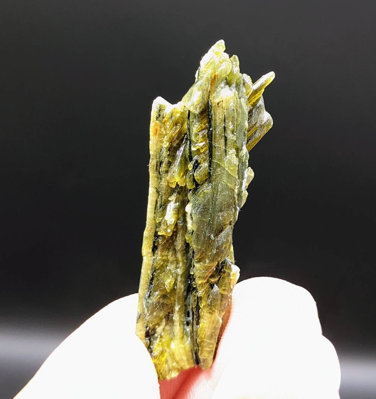ARSAA GEMS AND MINERALSNatural aesthetic 6.8 grams Beautiful vertical green epidote crystal from KP Pakistan - Premium  from ARSAA GEMS AND MINERALS - Just $25.00! Shop now at ARSAA GEMS AND MINERALS